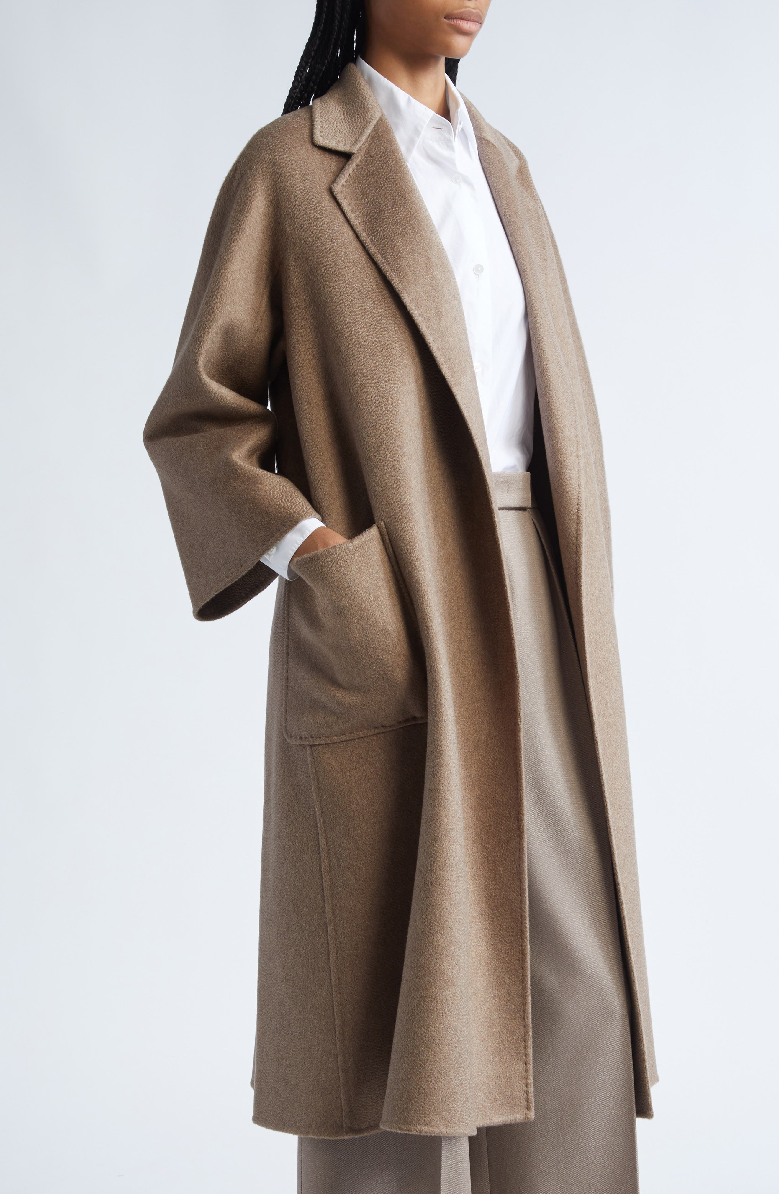 Max Mara Ludmilla Double Face Cashmere Coat in Hazelnut Brown at Nordstrom - 5