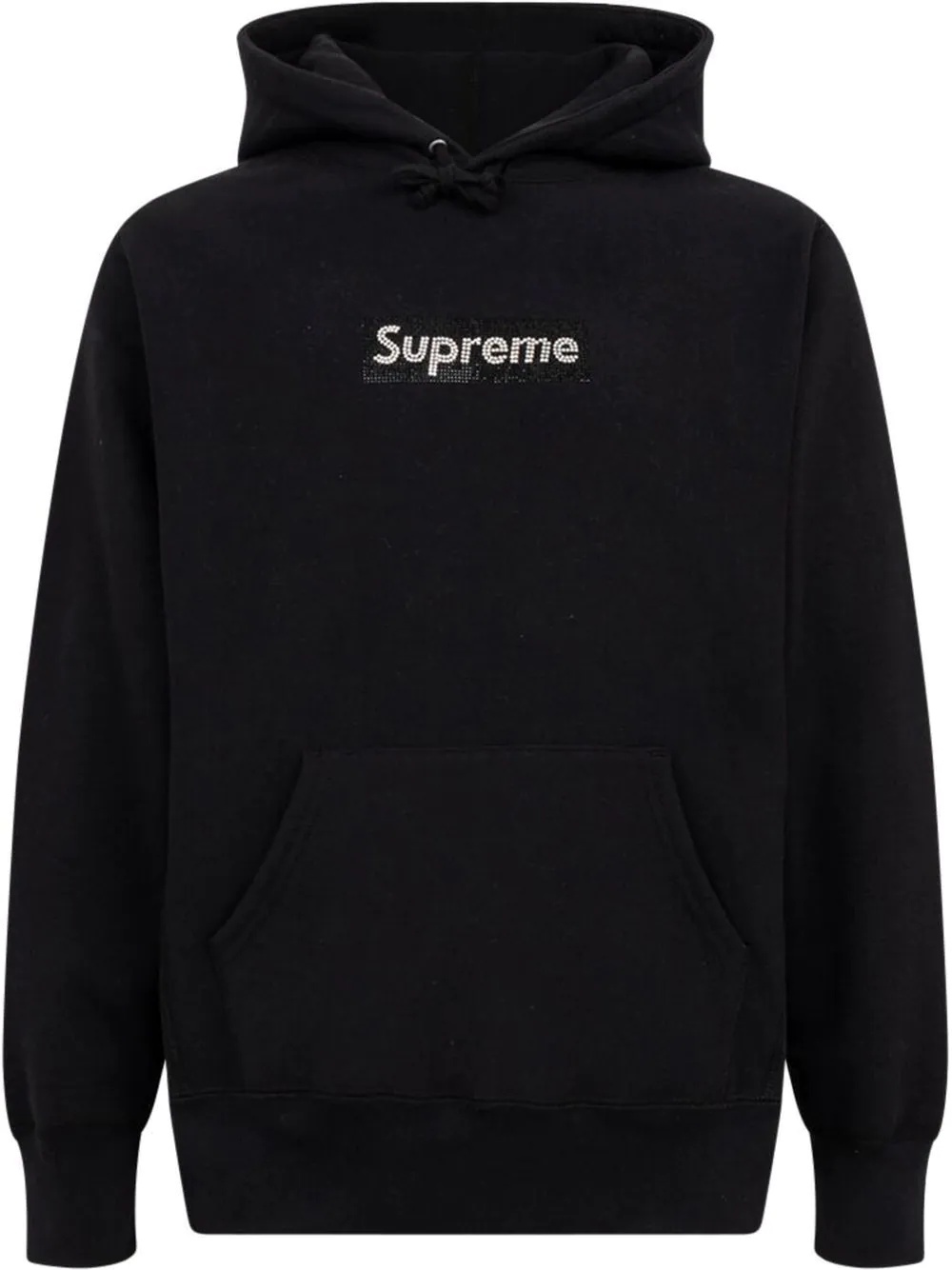 Swarovski box logo hoodie - 1