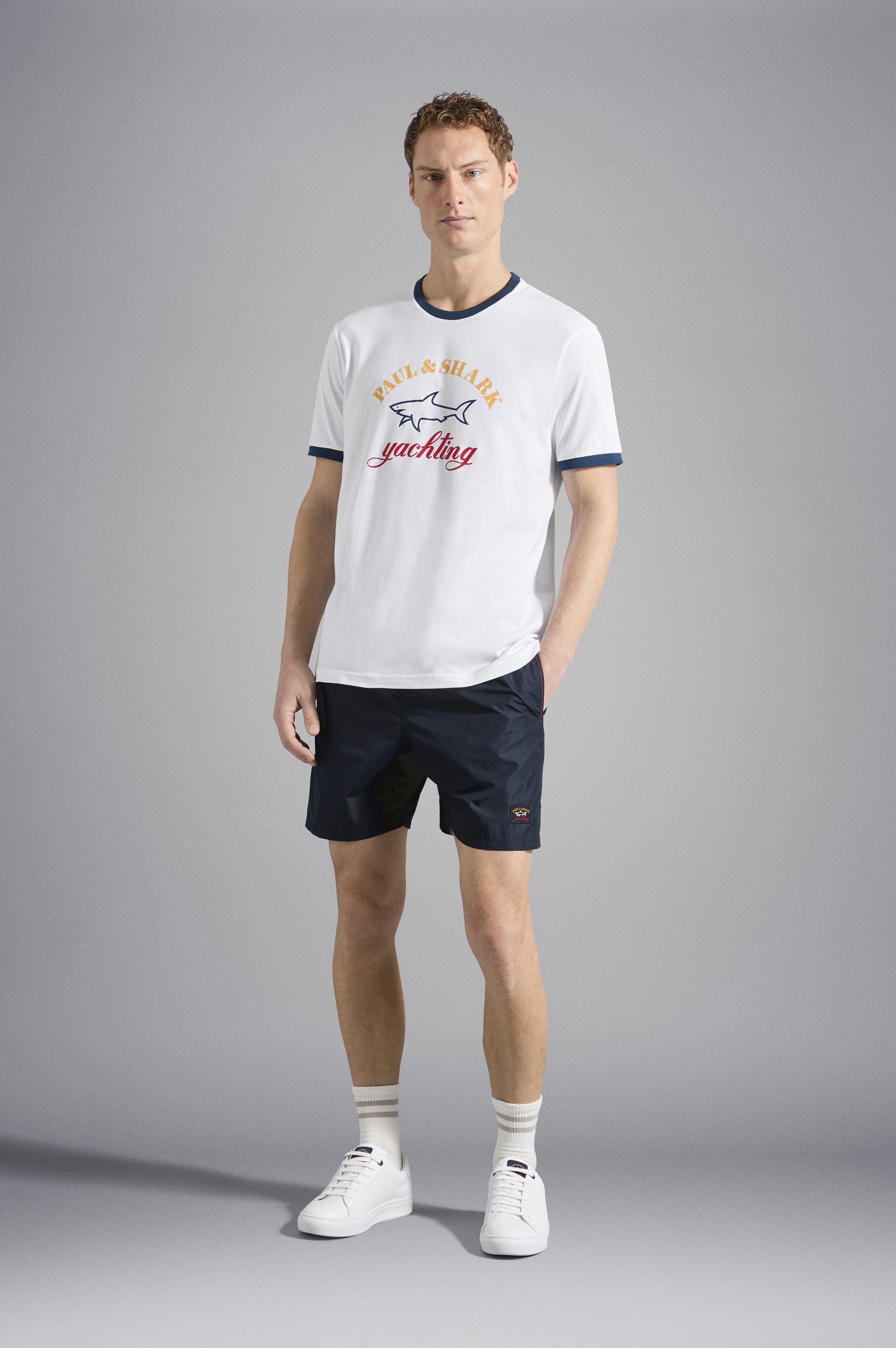 SWIM SHORTS WITH ICONIC BADGE - 2