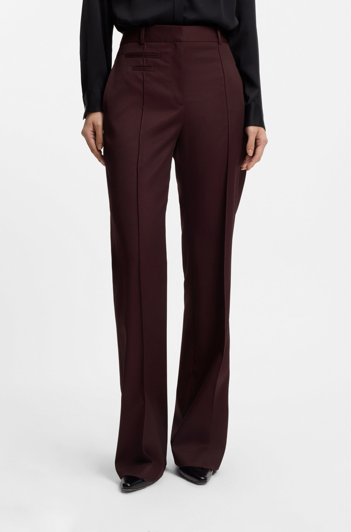 REGULAR-FIT TROUSERS IN VIRGIN-WOOL TWILL - 2