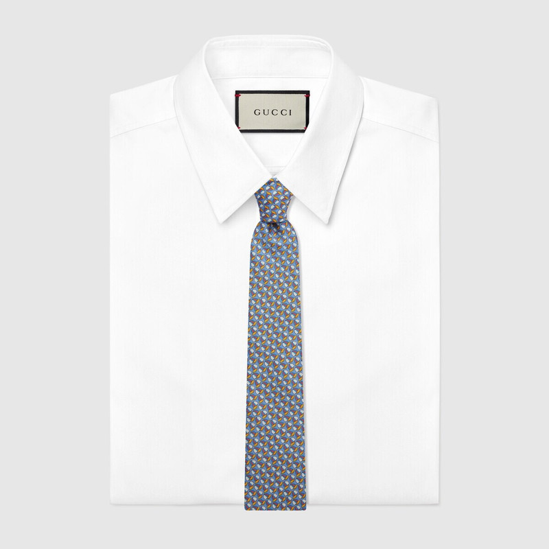 GUCCI Interlocking G baseball hat print silk tie outlook