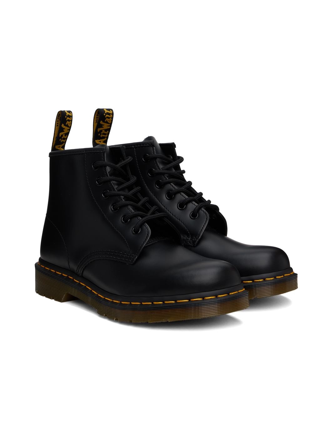 Black 101 Yellow Stitch Ankle Boots - 4