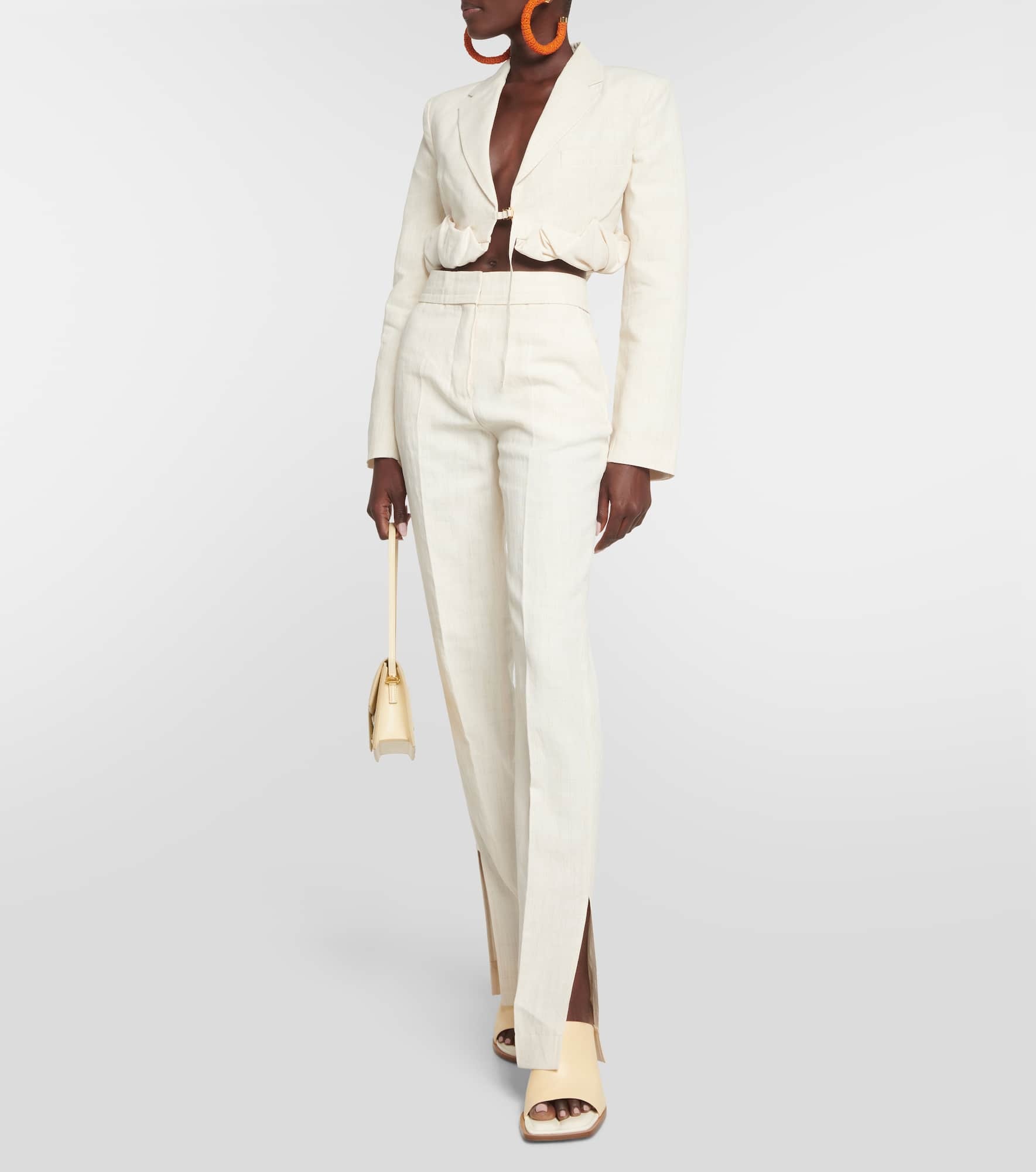 La Croissant linen-blend jacket - 2