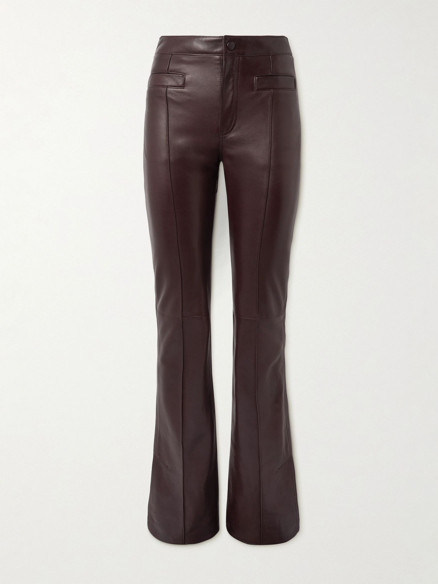 Leather flared pants Brown - 1