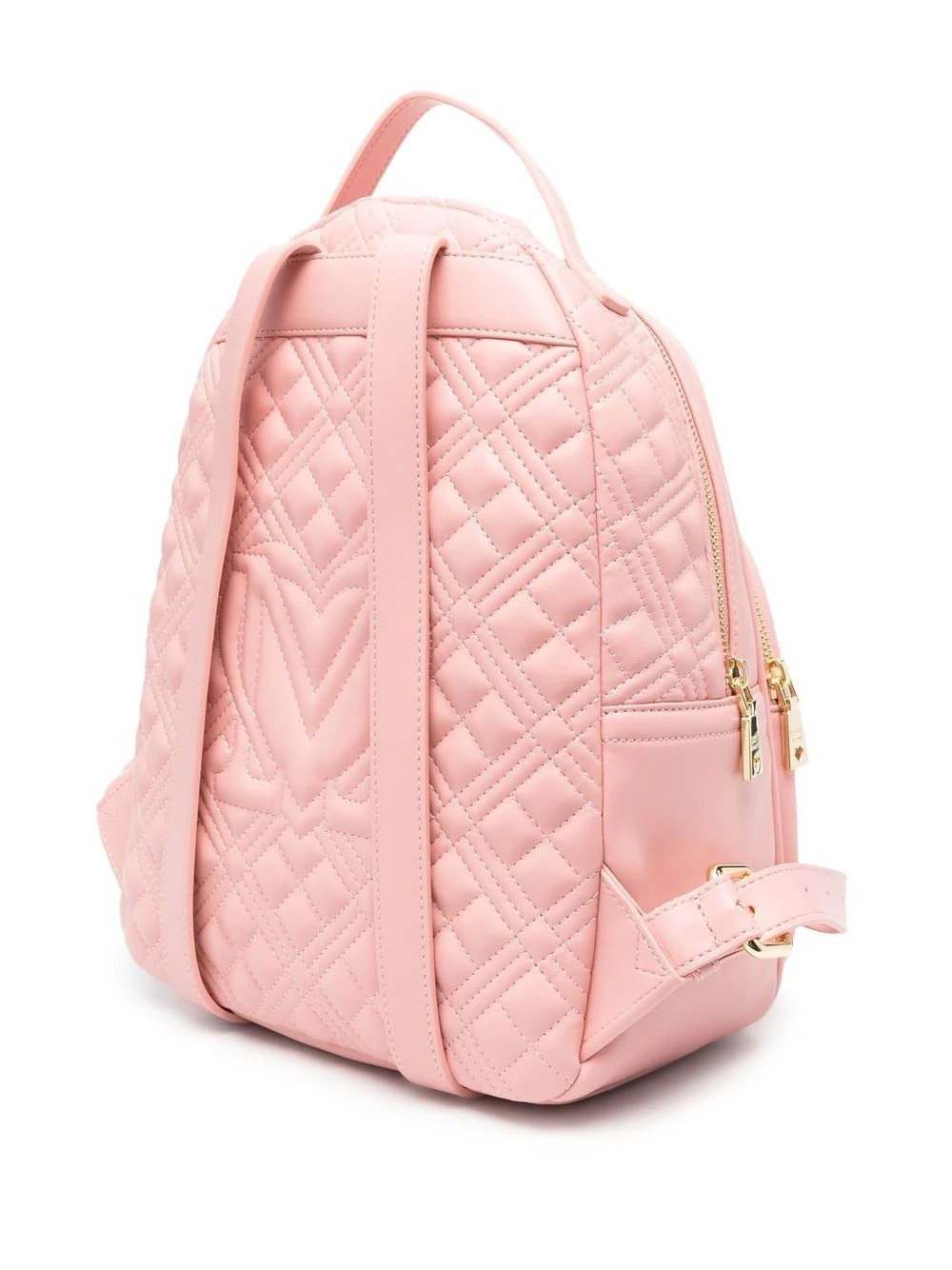 logo-plaque quilted backpack - 3