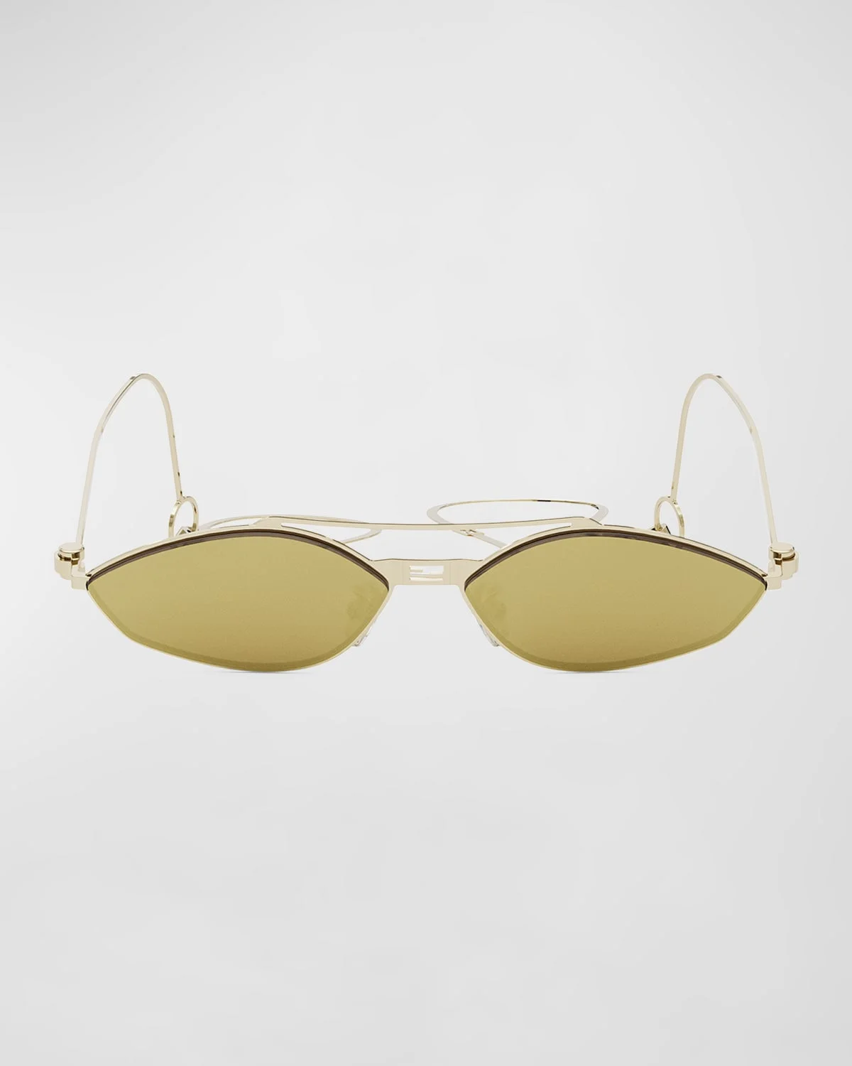 Rimless Geometric Metal Aviator Sunglasses - 1