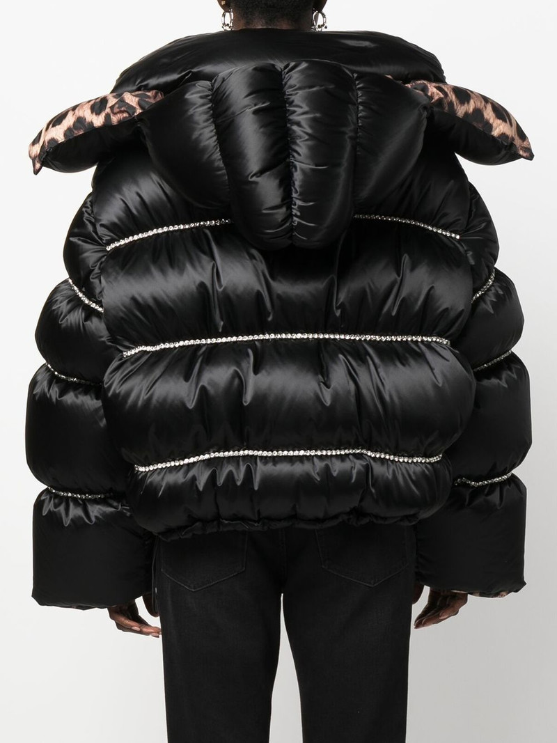Flame embellished oversized puffer jacket 4