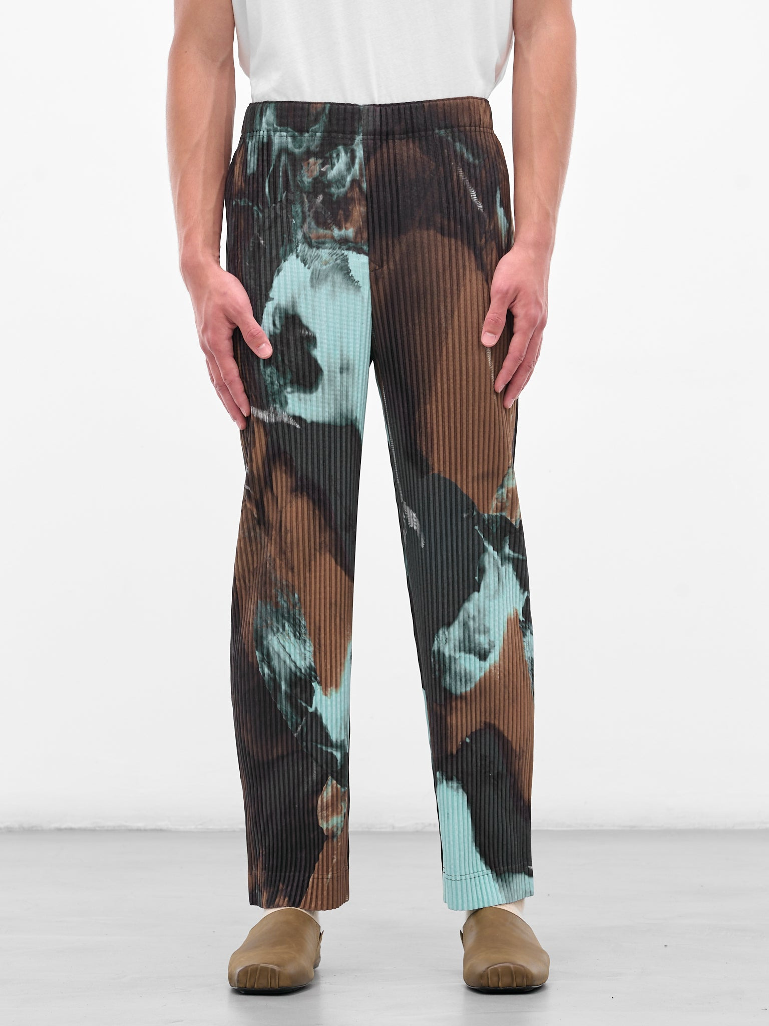 Brown Agate Pleated Trousers - 1