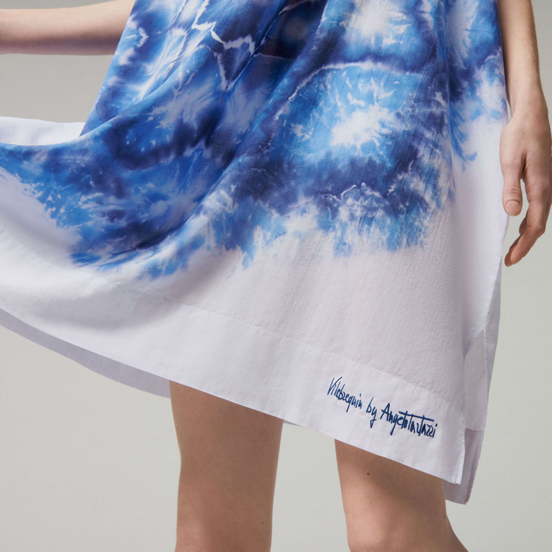 Women Organic Cotton Voile Square Dress Tie & Dye- Vilebrequin x Angelo Tarlazzi 6