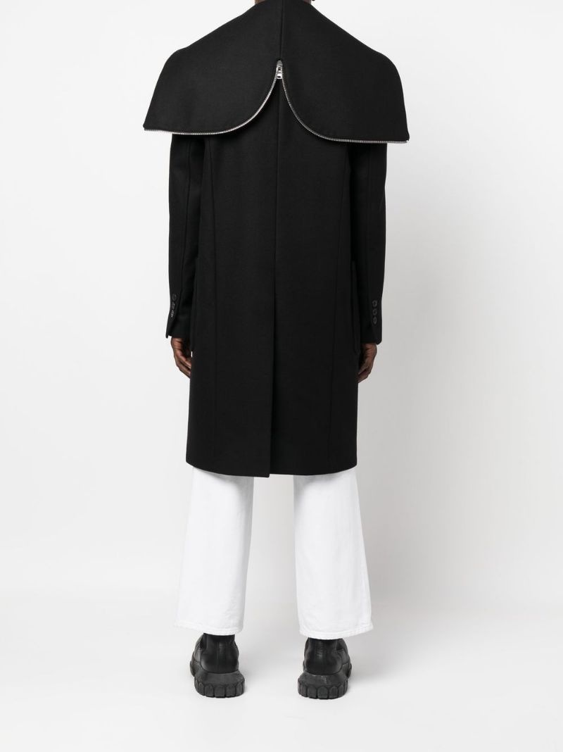 double breasted wool coat - 4