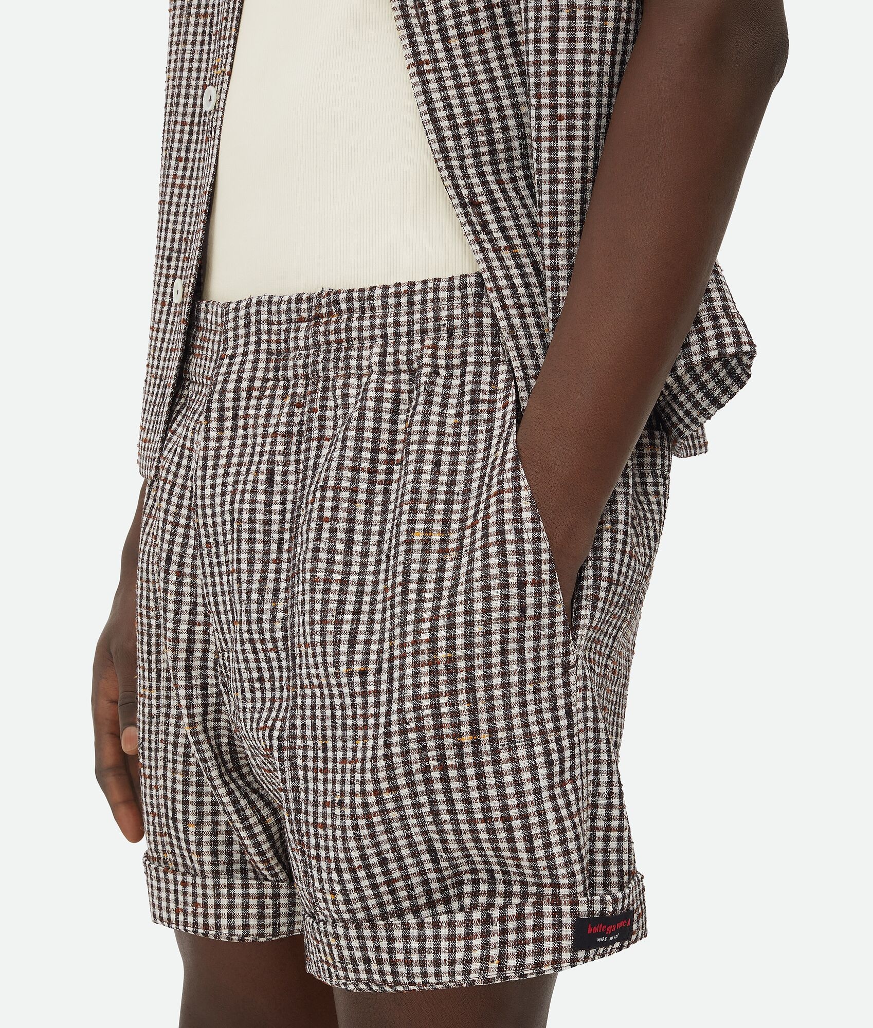 Knotted Viscose Check Shorts - 4