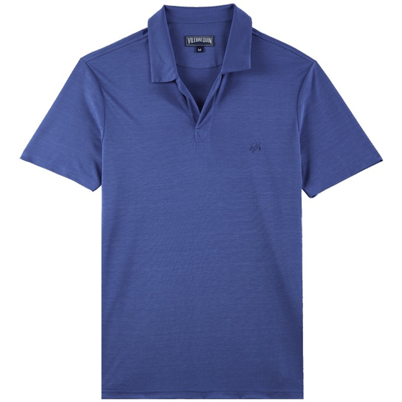 Men Tencel Polo Shirt Solid 1