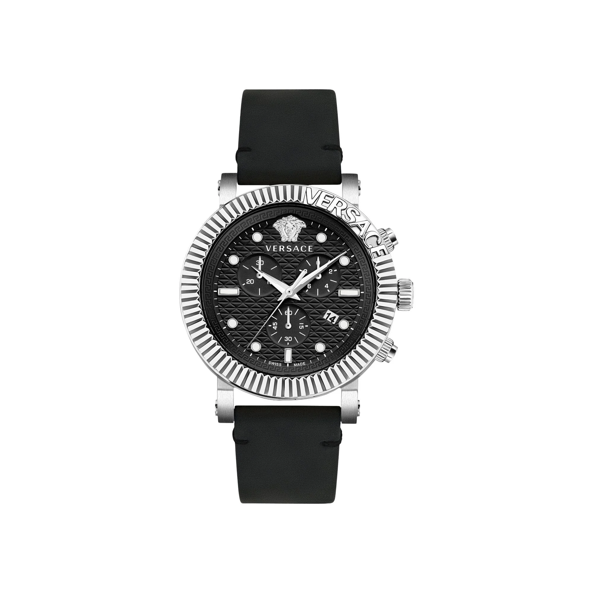 Versace V Chrono Classic Leather Watch 'Stainless Steel' - 1