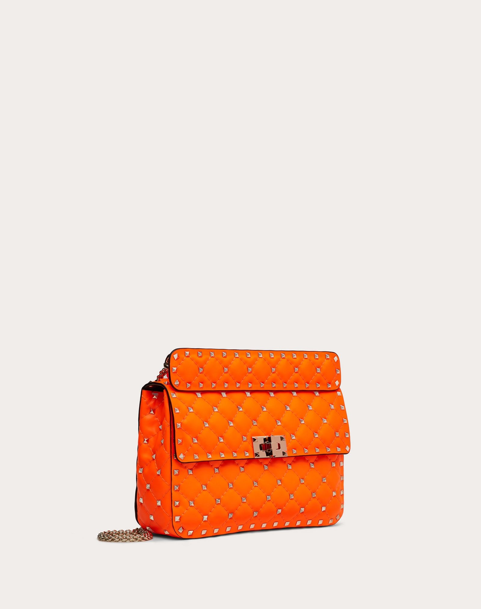 Medium Rockstud Spike fluo calfskin leather bag - 2