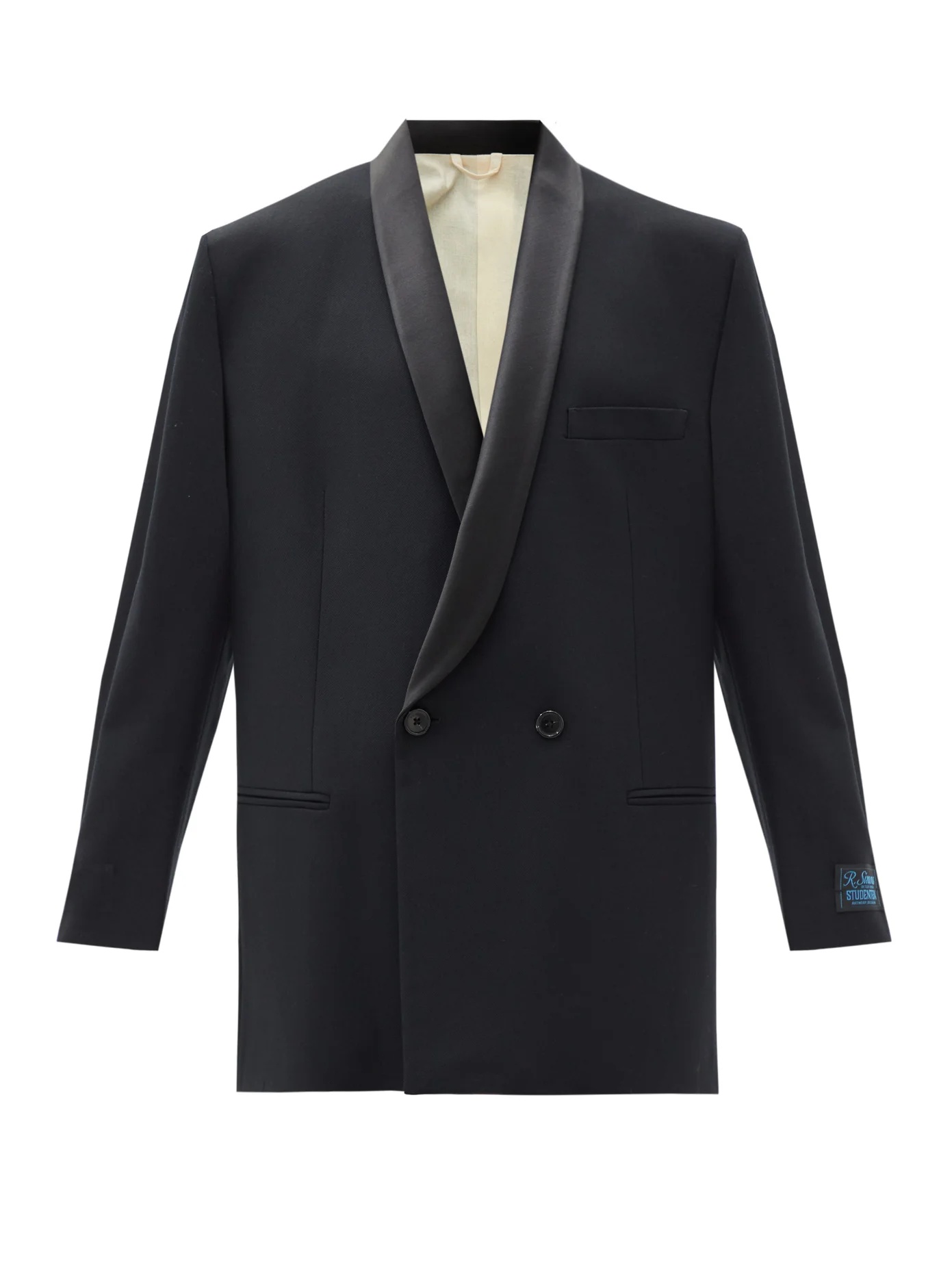 Double-breasted oversized wool-blend blazer - 1