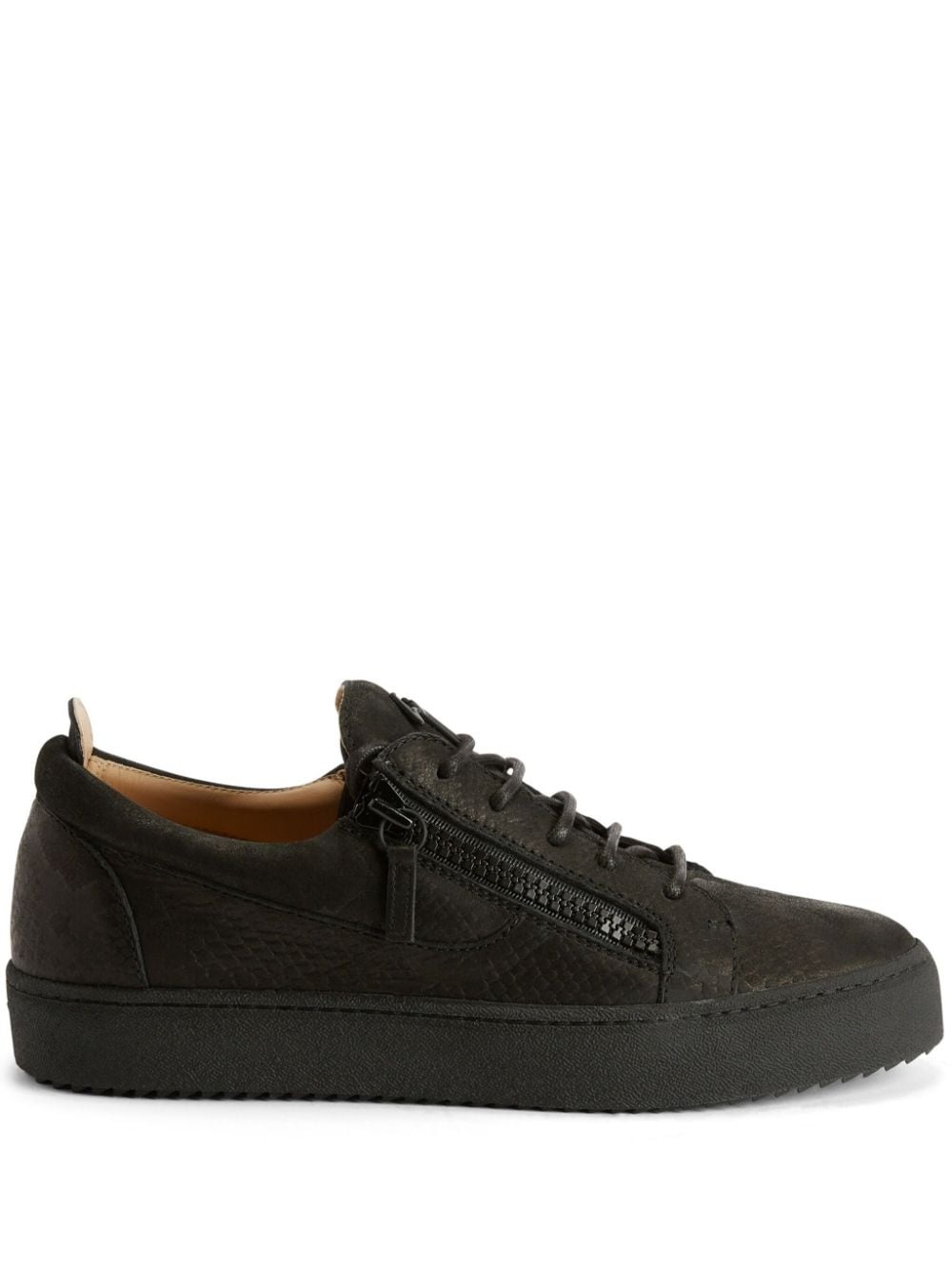 Frankie python-print suede sneakers - 1