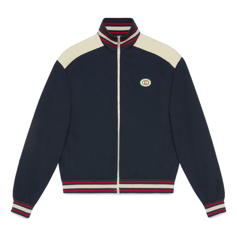 Gucci Cotton Jersey Zip Jacket 'Navy' 706412-XJE8S-4735 - 1