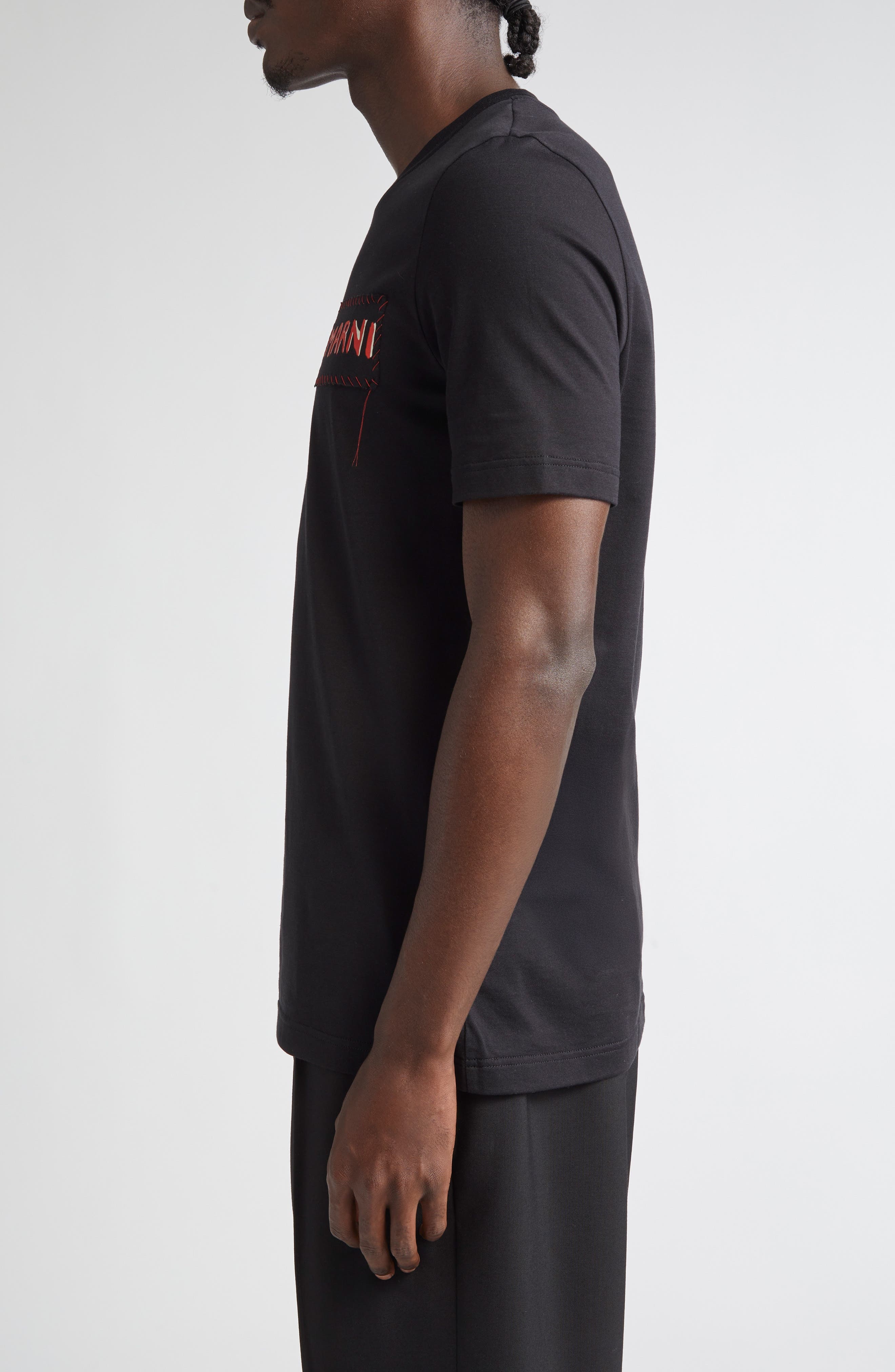 Marni Mending Logo Patch T-Shirt in Black at Nordstrom - 4