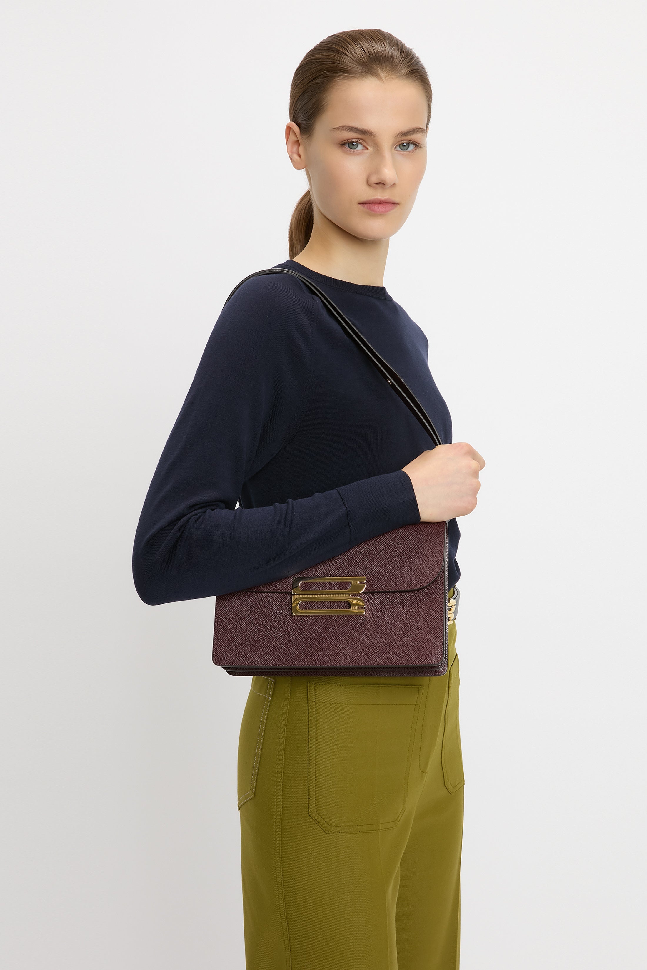 Dorian Bag In Burgundy Grained Leather - 3