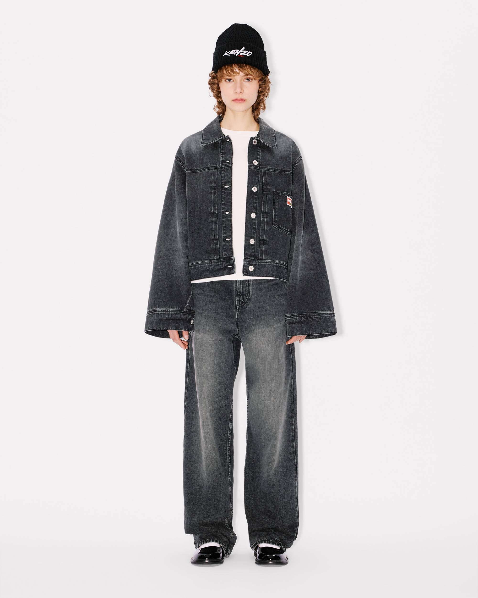'Kenzo x Futura 2000' embroidered kimono sleeves jacket in japanese denim - 3