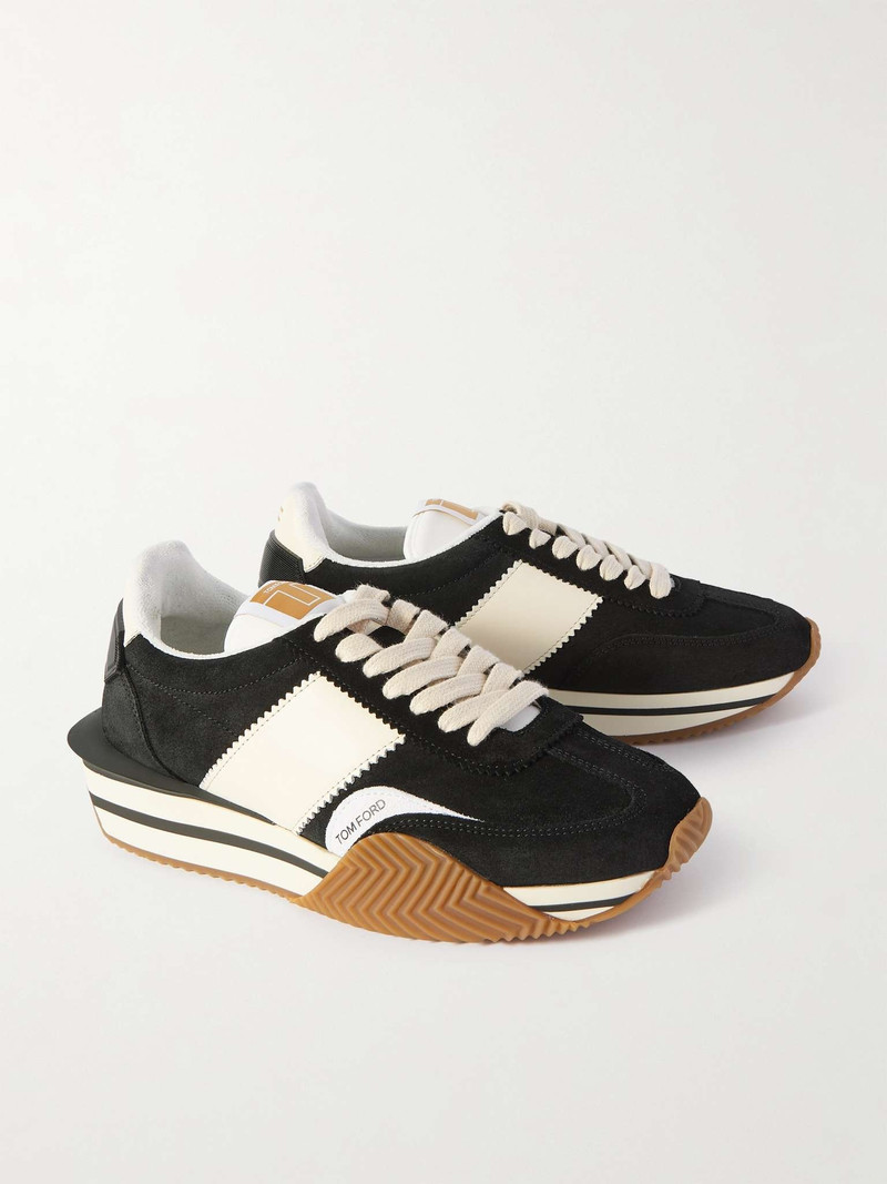 James Rubber-Trimmed Leather, Suede and Nylon Sneakers 4