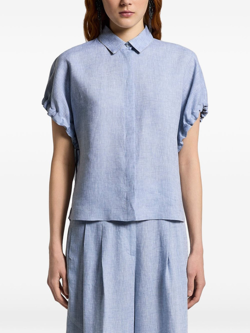 ruched-detail shirt 1