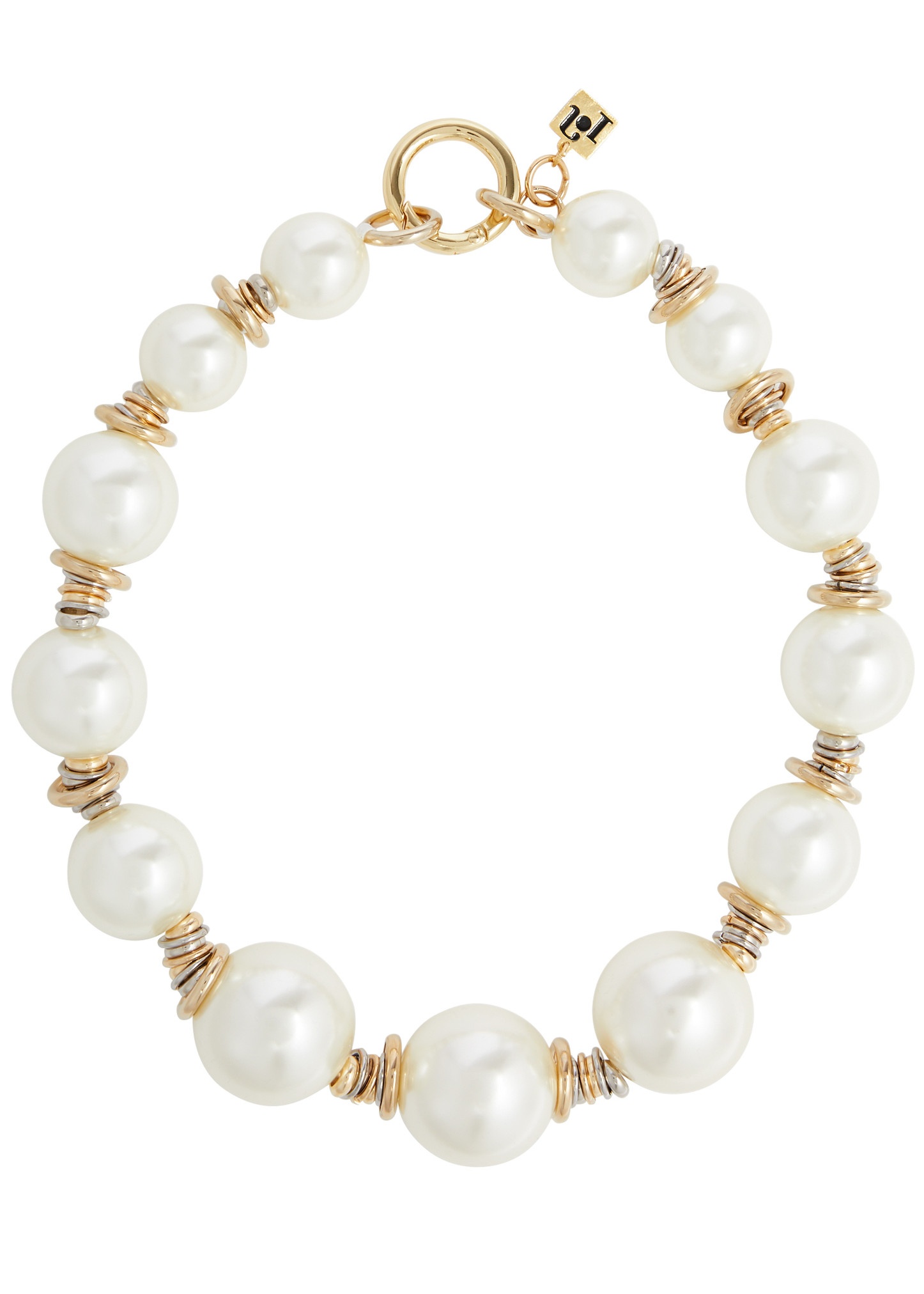 Miranda faux pearl-embellished necklace - 1