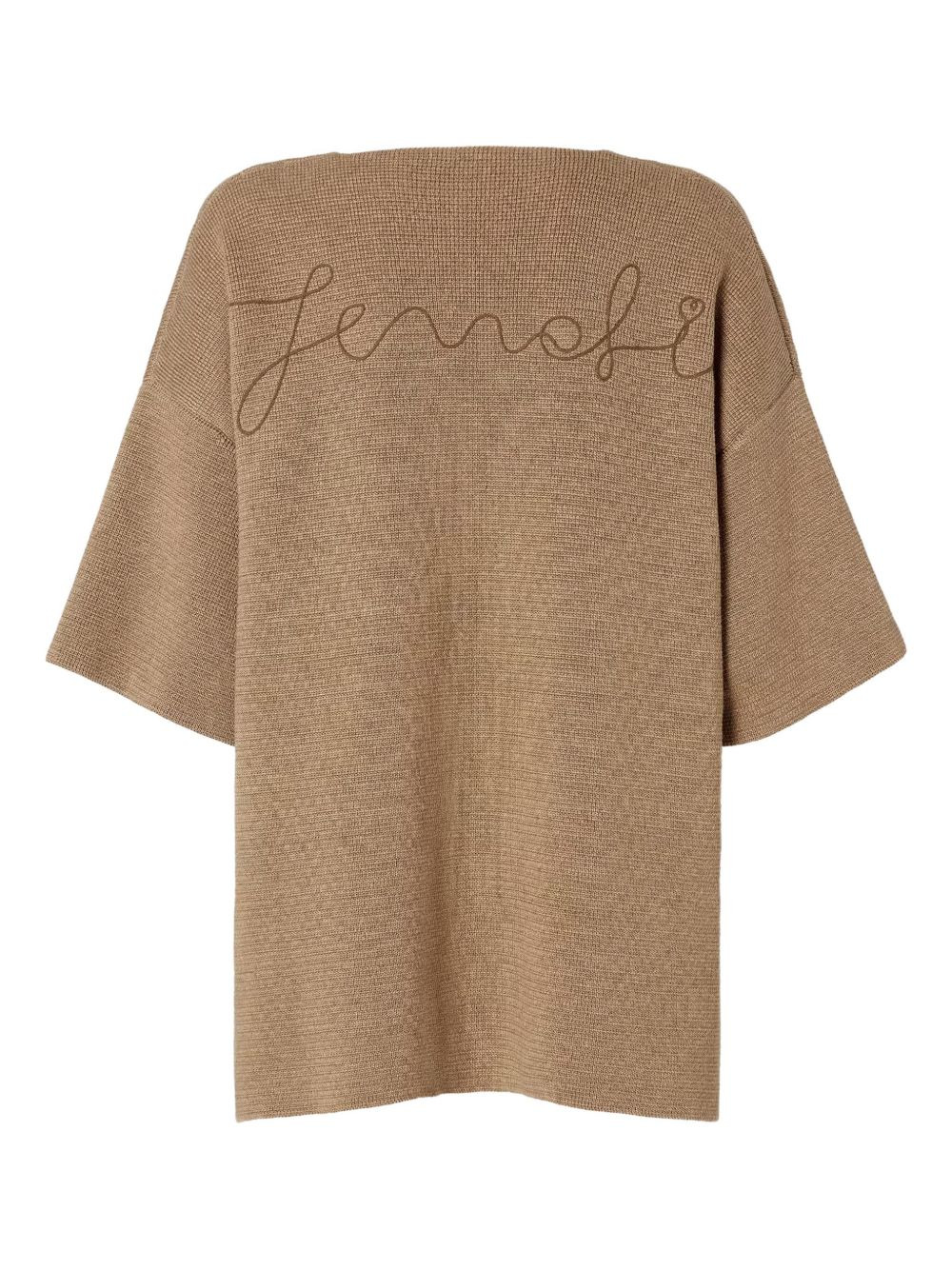 embroidered V-neck top - 2