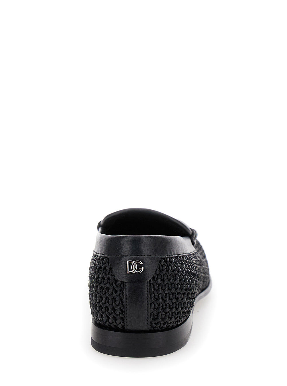 Dolce & Gabbana Men Black Slip-On Loafers In Woven Rafia Man - 5