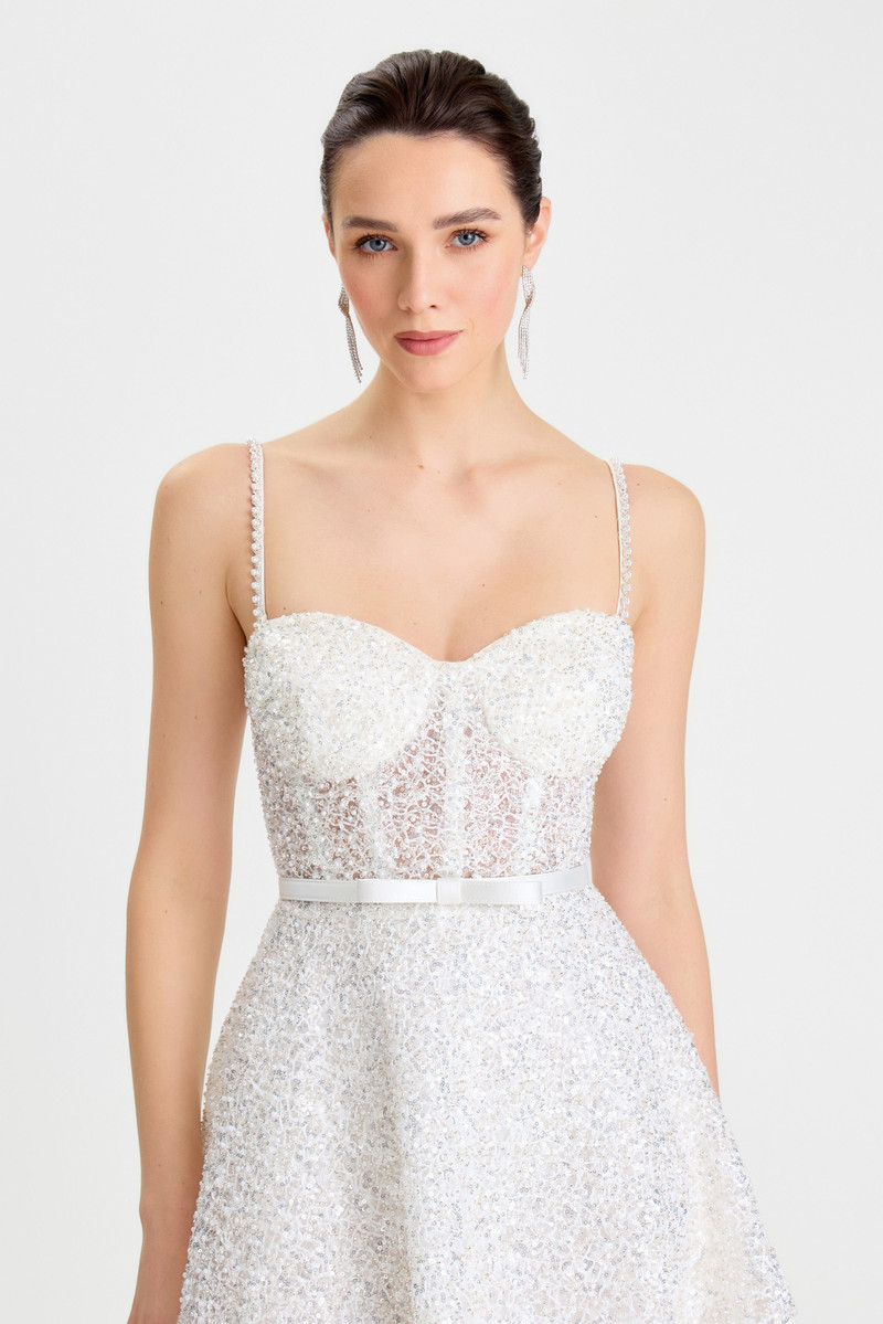 NADINE MERABI Marilyn White Dress outlook