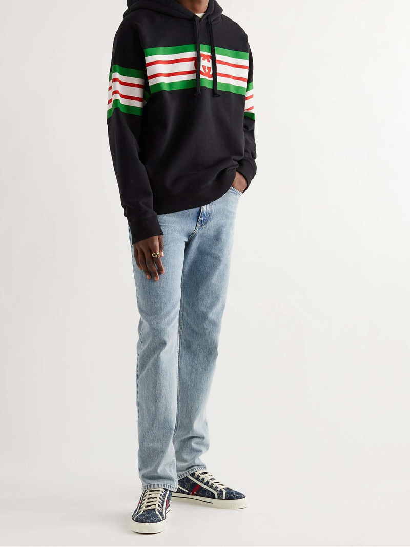 GUCCI Logo-Print Cotton-Jersey Hoodie outlook
