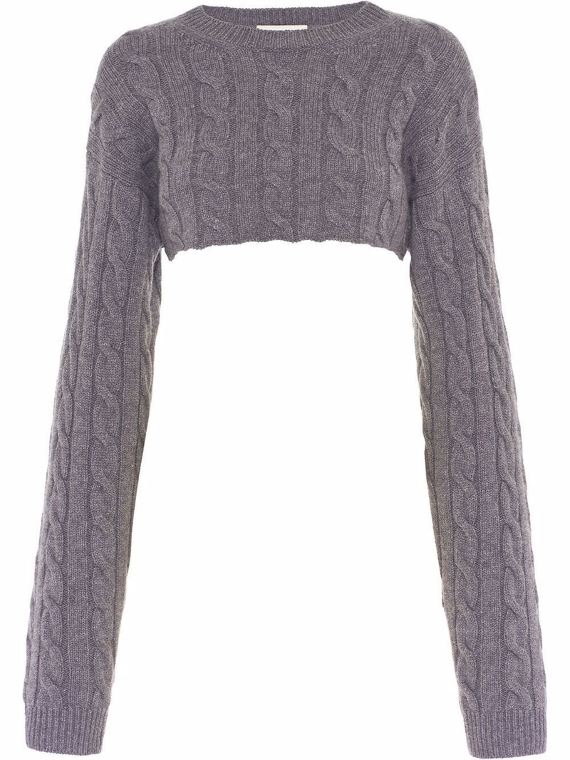 cable knit cropped cashmere jumper 1