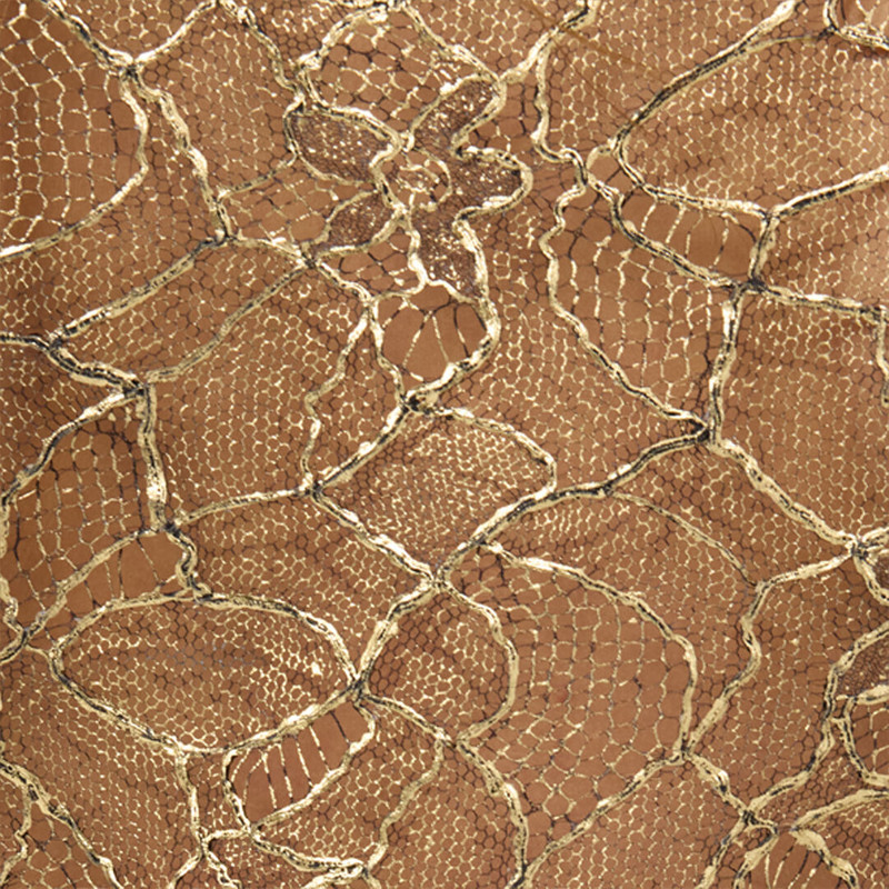 Black and Gold See-Through Mini Dress with Embroidery 5