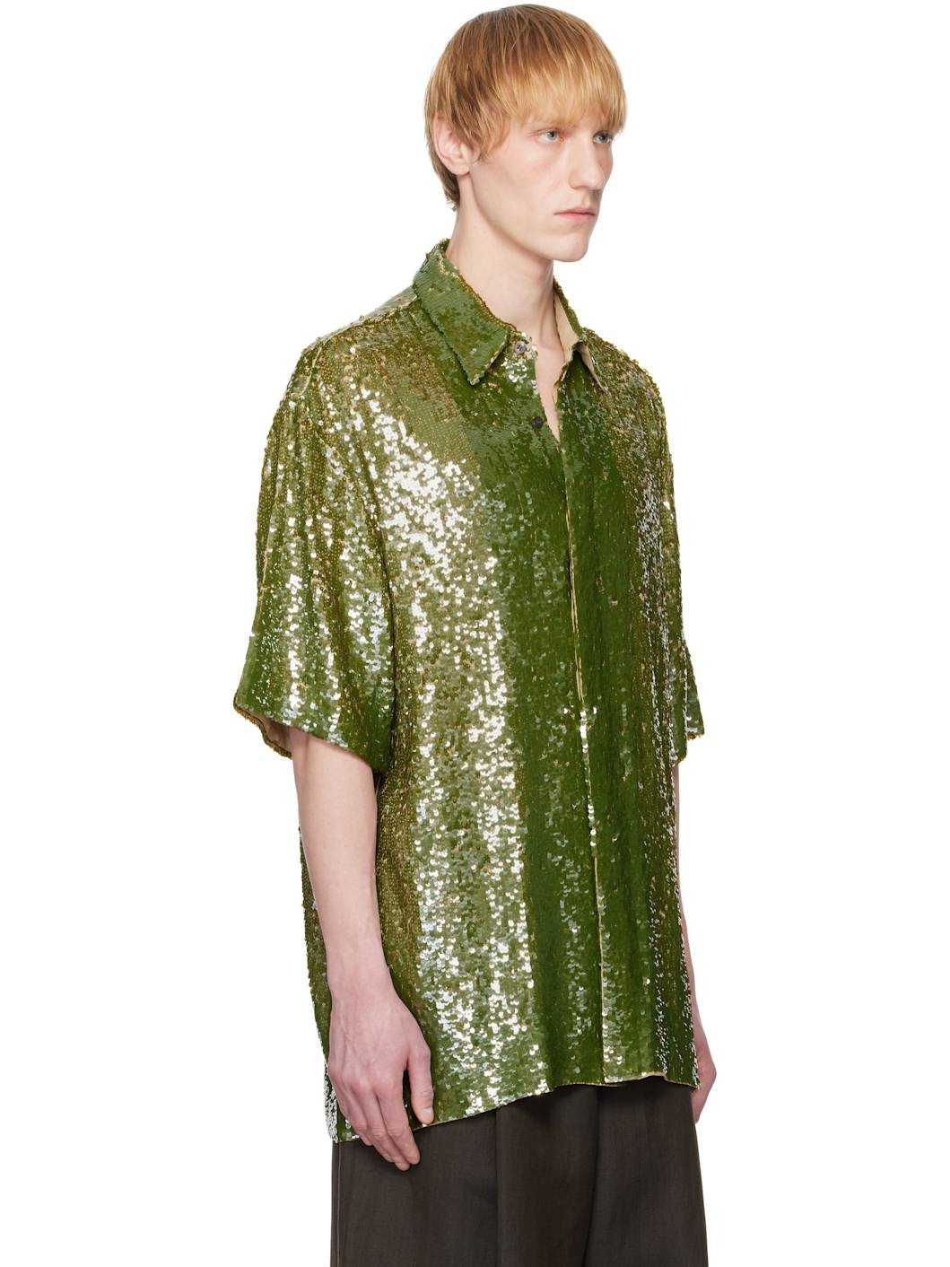 Khaki Sequin Shirt - 2