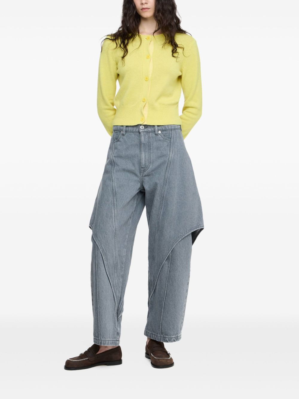 panelled denim trousers - 2