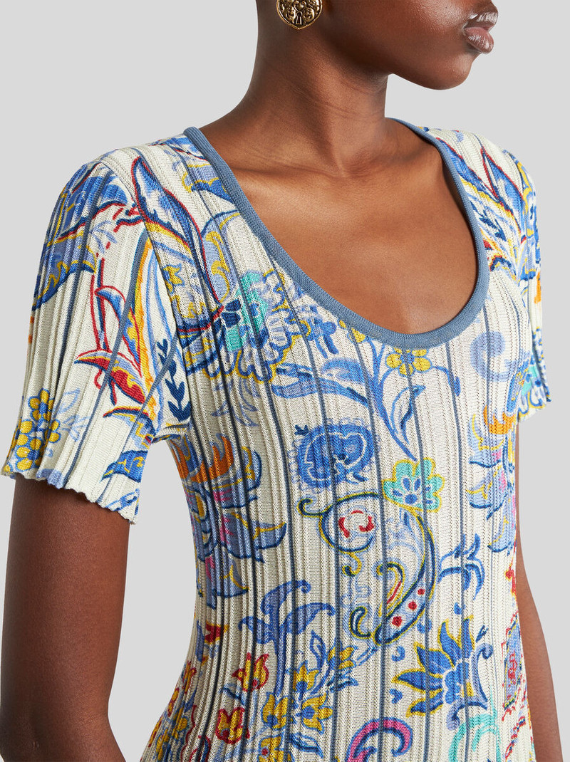RIBBED DRESS WITH PRINT 2