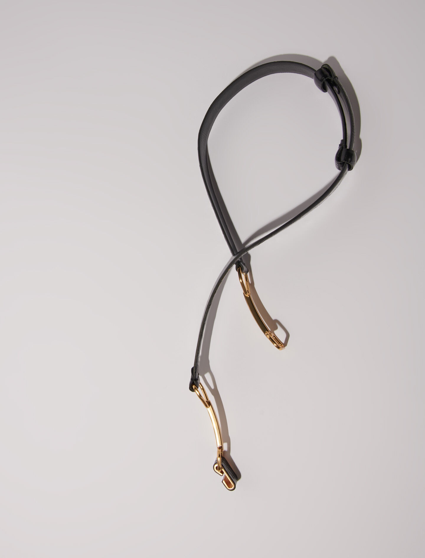 Leather belt with horse bit buckle - 5