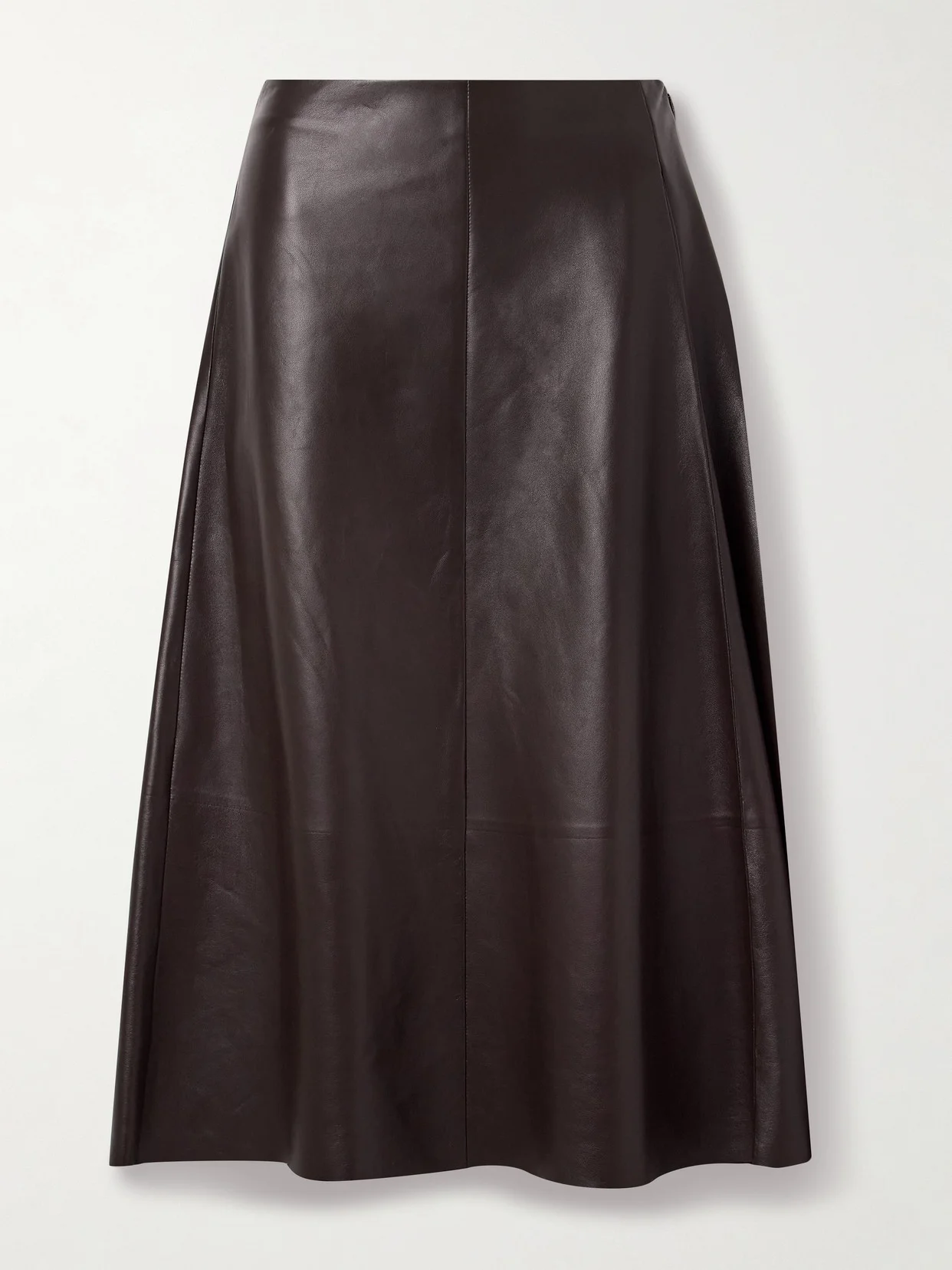 Hedora Pleated Paneled Leather Skirt - 1
