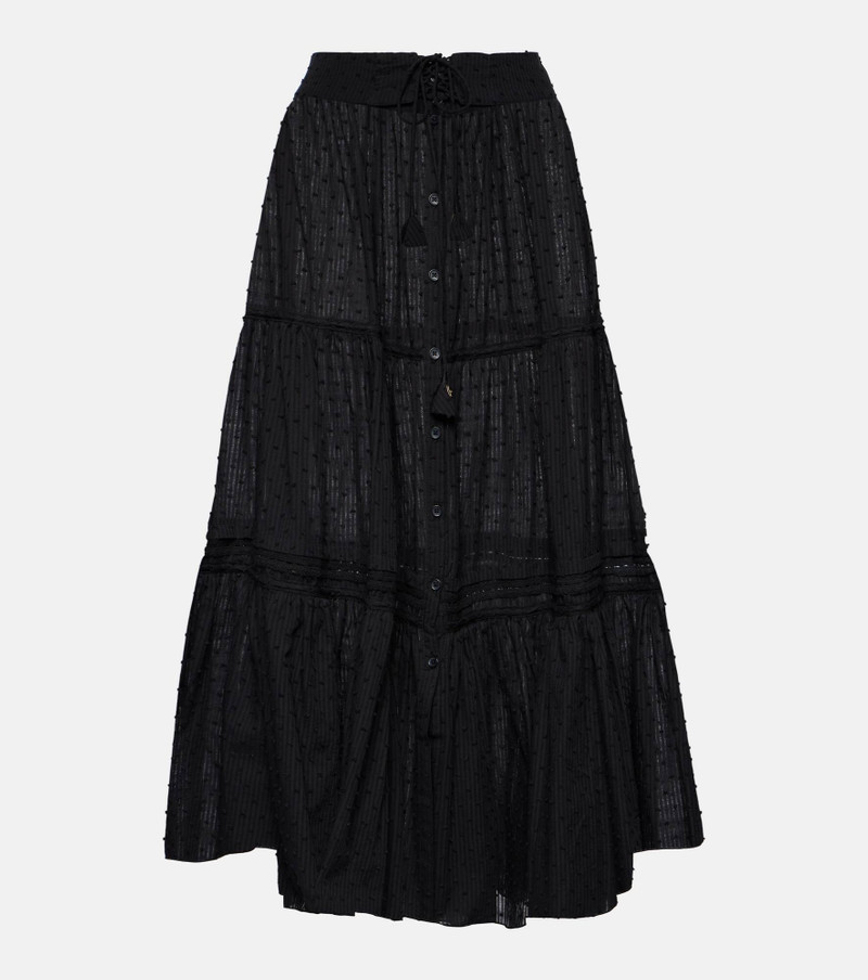 Brie cotton-blend midi skirt - 1