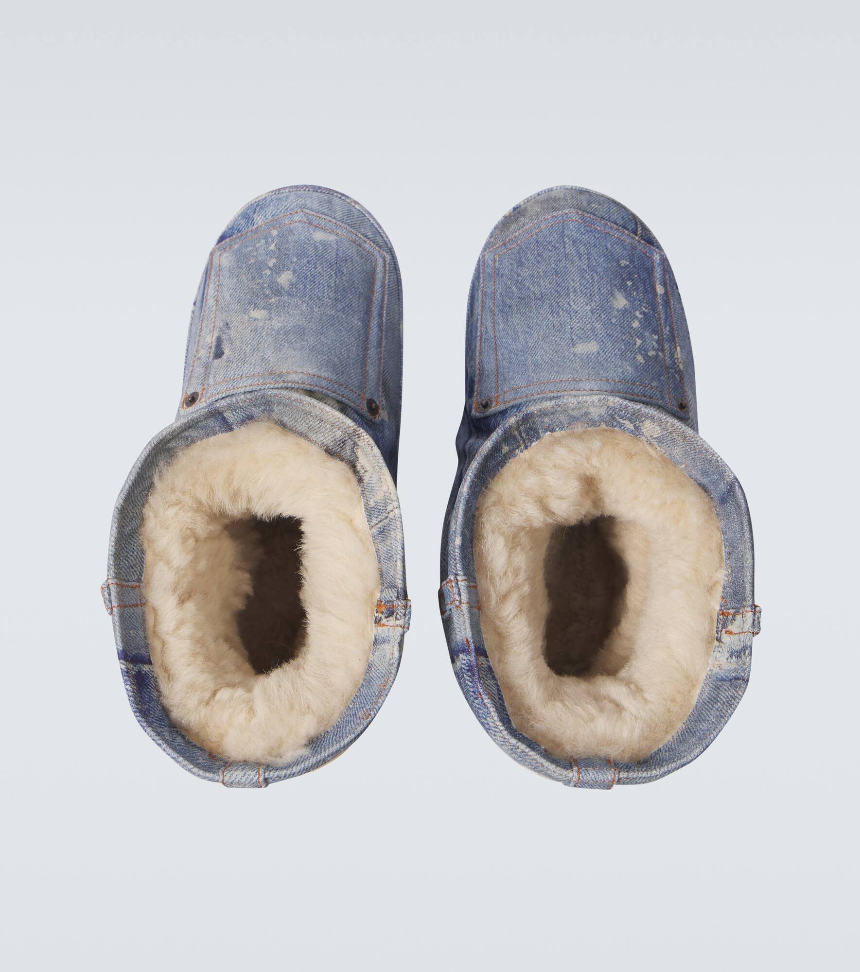 Trompe l'œil leather snow boots - 4
