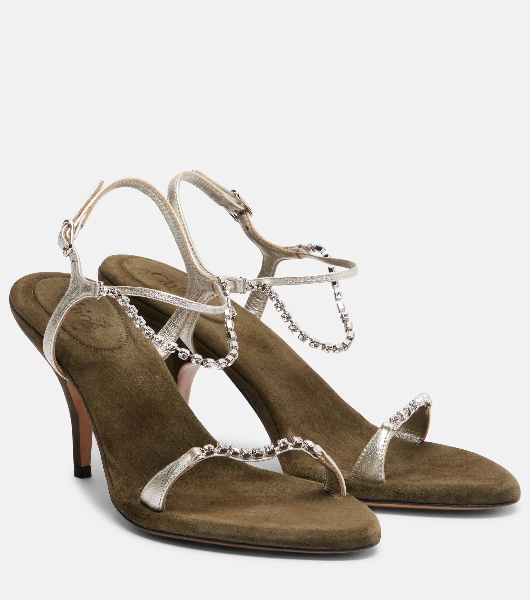 Zia embellished metallic leather sandals - 1