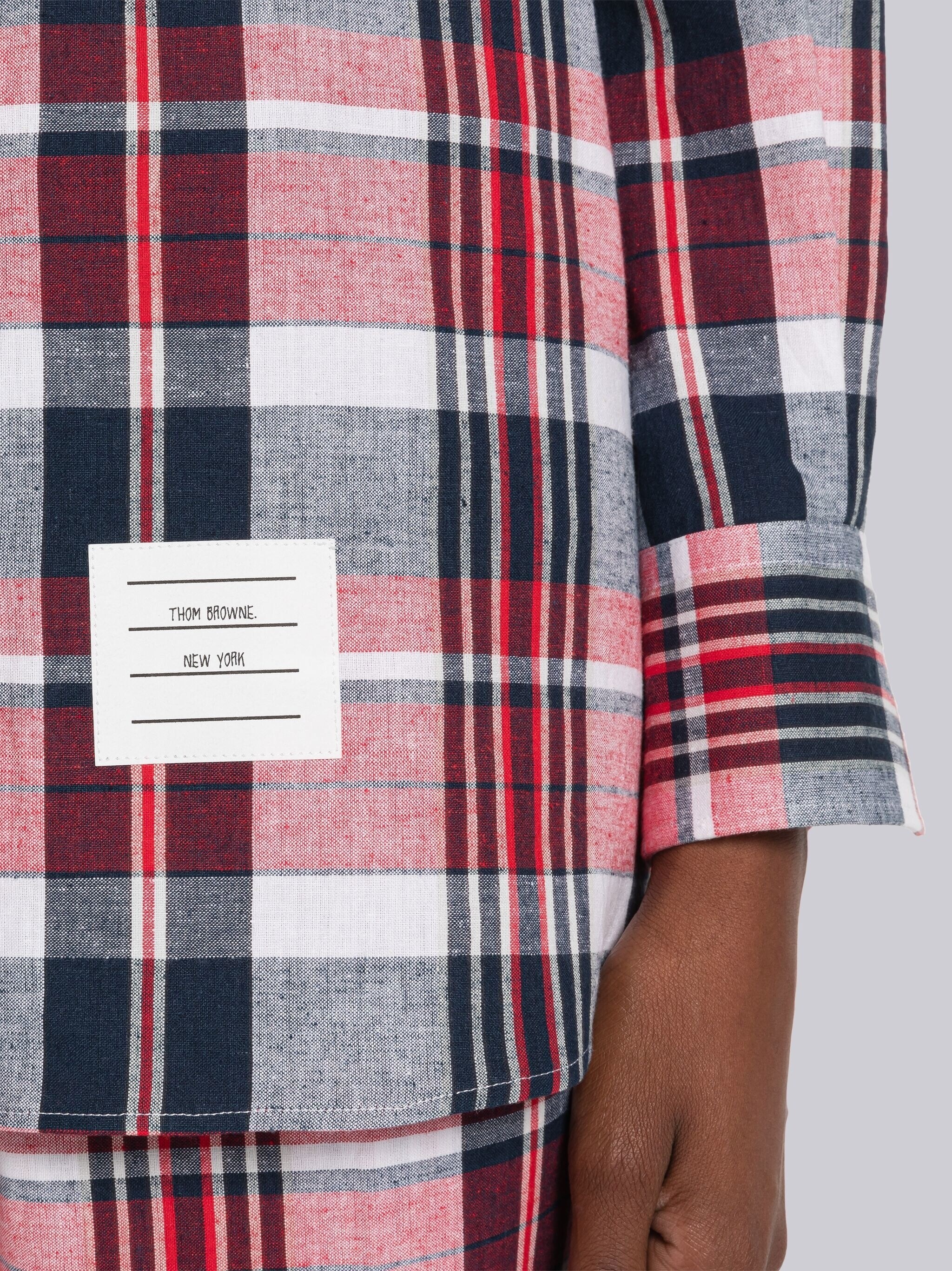 Madras Cotton Open Back Twisted Shirt - 6