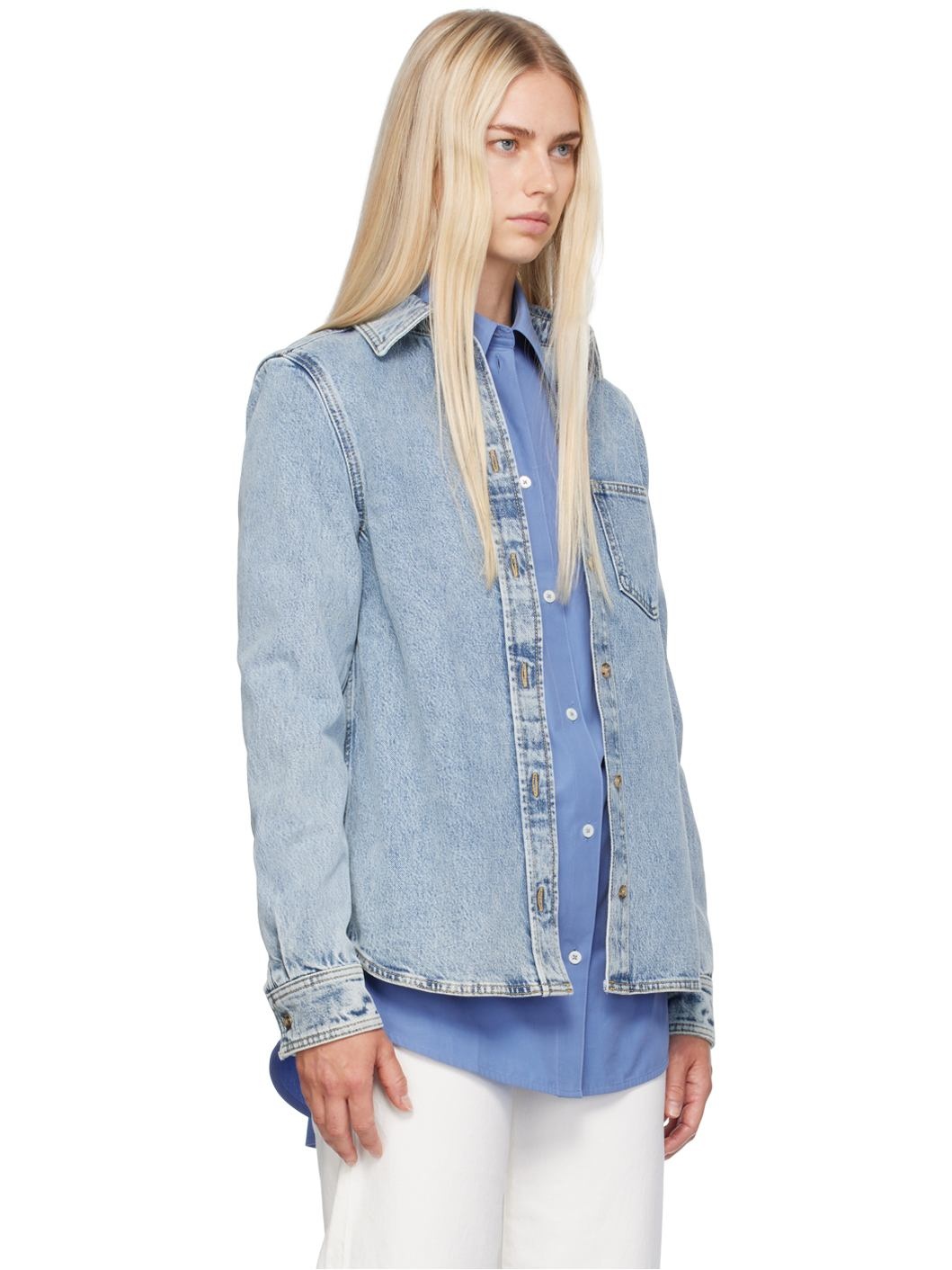 Blue Petite Denim Shirt - 2