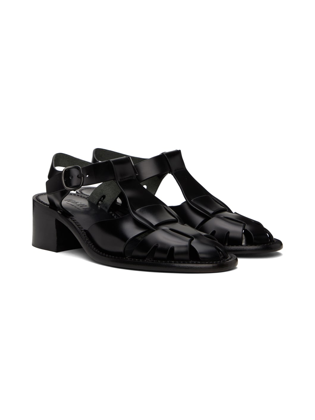 Black Pesca Heeled Sandals - 4