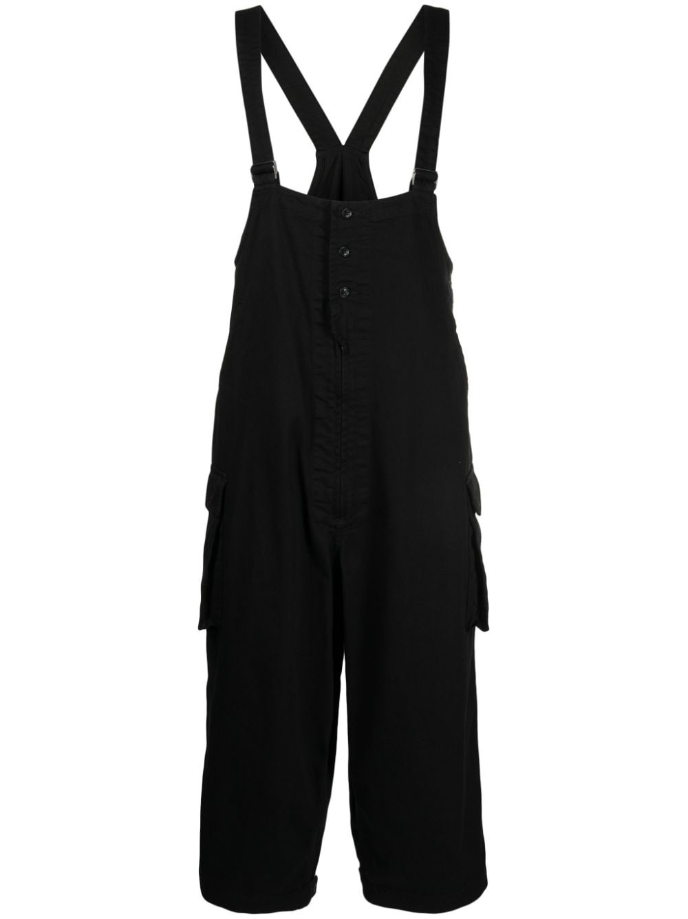 cropped sleeveless cotton overall - 1