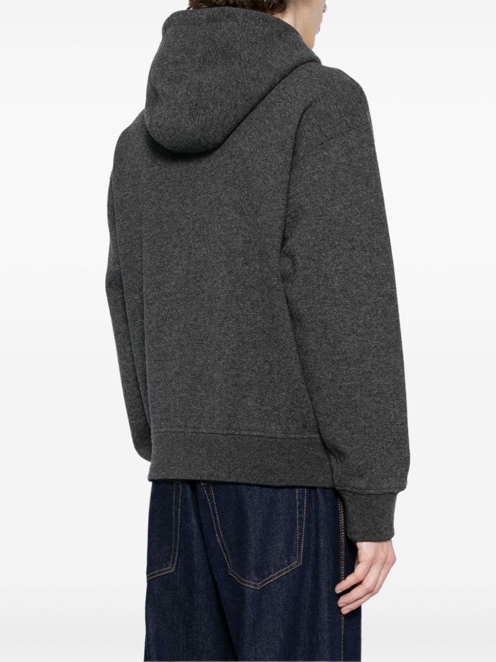 logo-embroidered zip-up hoodie - 4