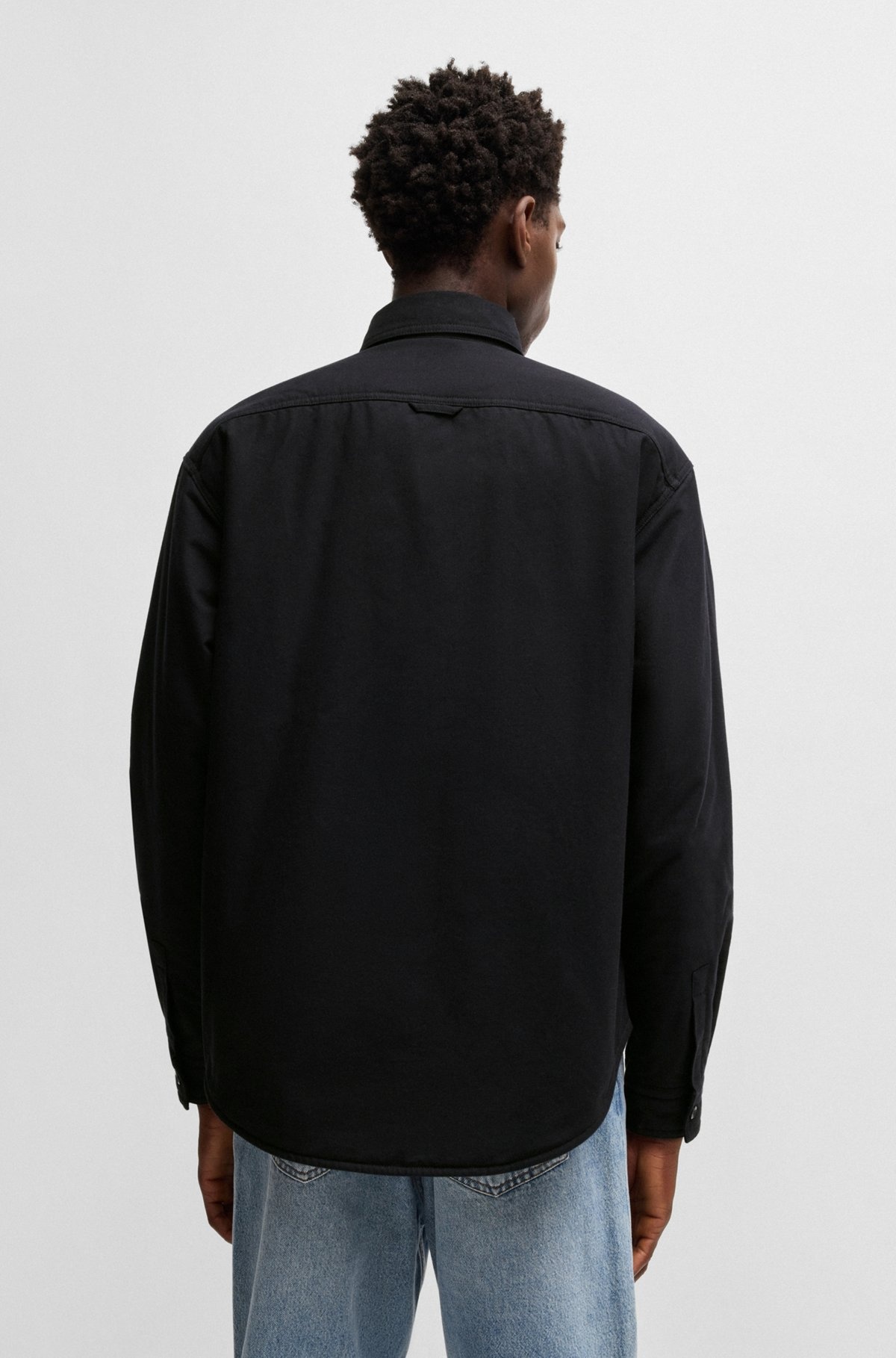 OVERSIZE-FIT PADDED OVERSHIRT IN OXFORD COTTON - 5
