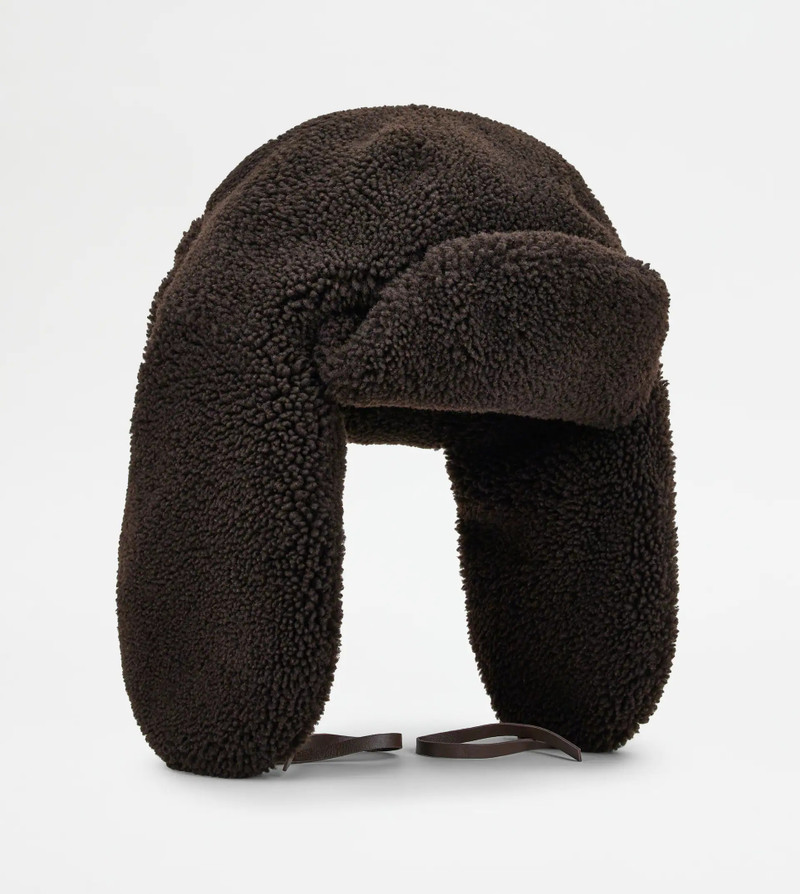 Tod's SHEEPSKIN AVIATOR HAT - BROWN outlook