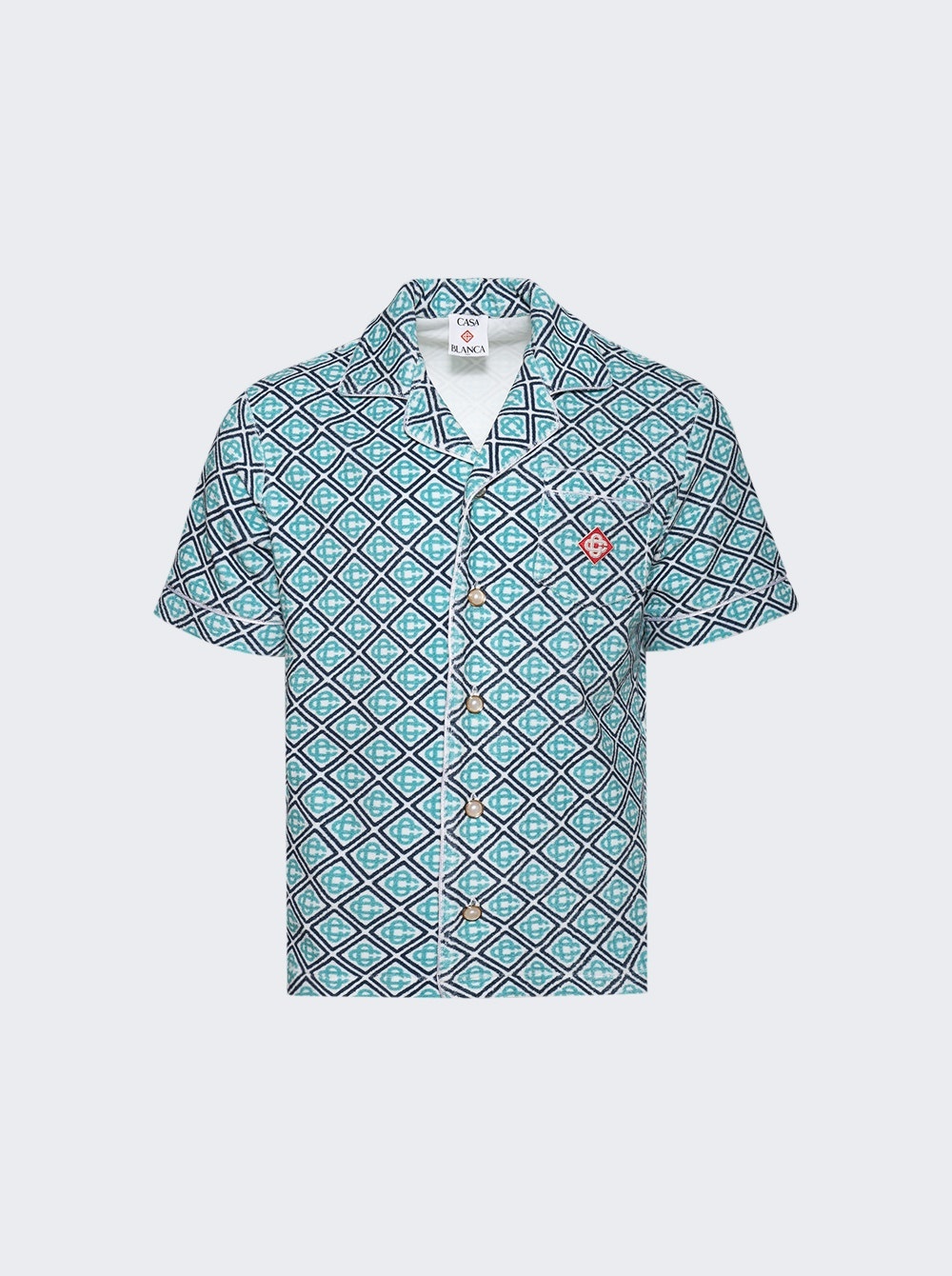 Monogram Towelling Shirt Blue - 1