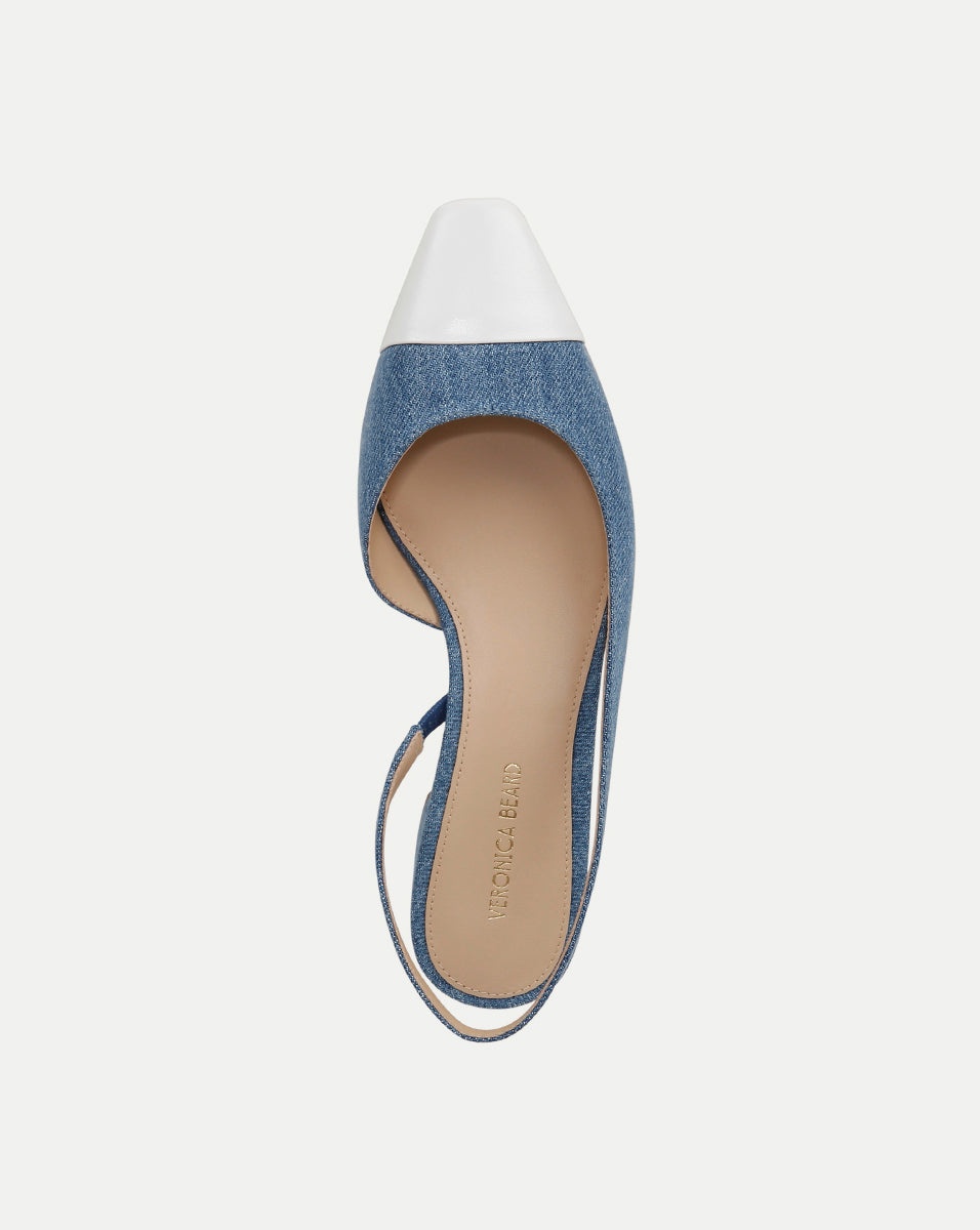 CECILE DENIM CAP-TOE SLINGBACK - 3